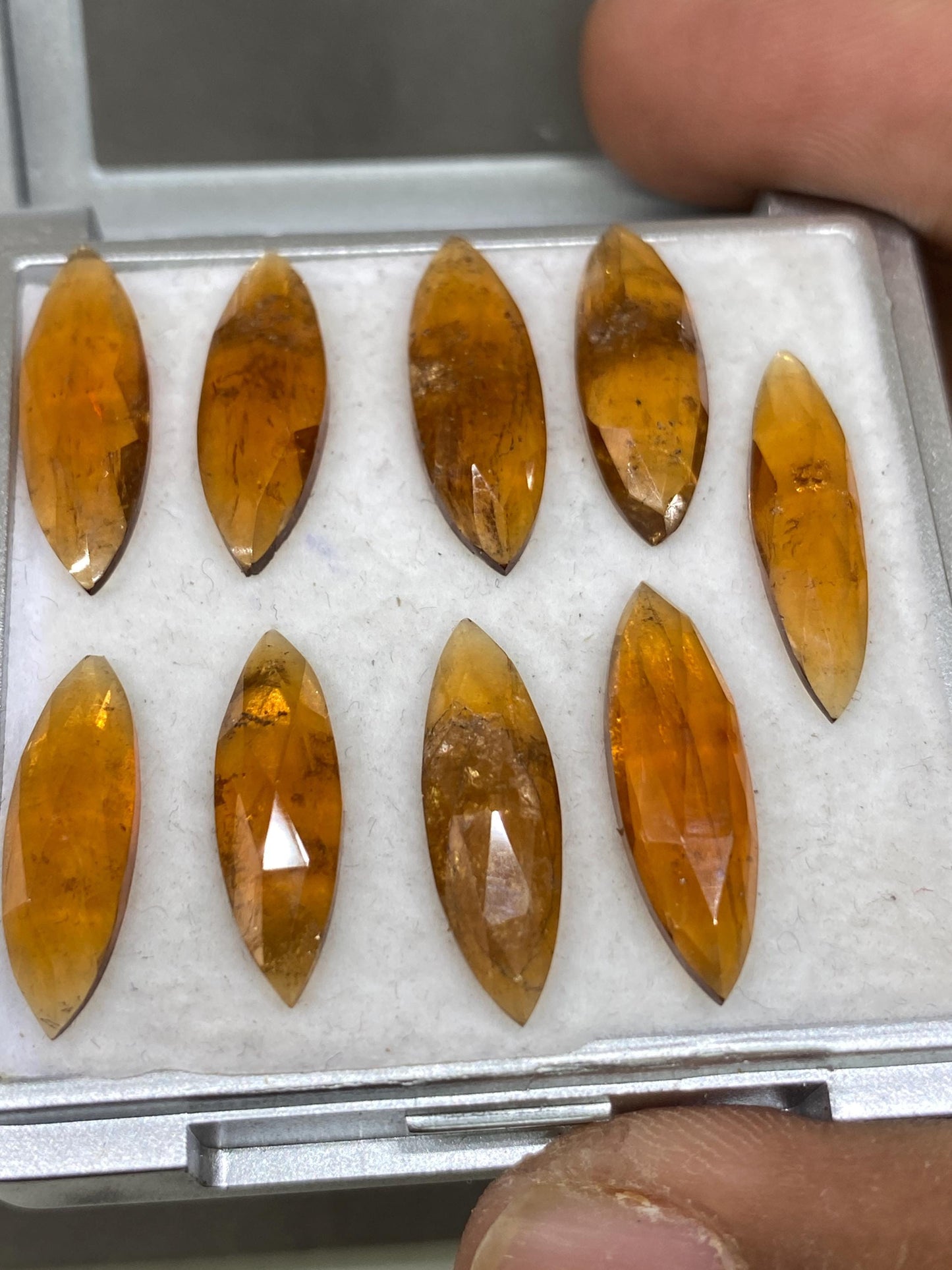 Stunning Rare orange kyanite rosecut marquise flats fine quality weight 35.80 carats pcs 9 size 19x6-21x7mm good quality rosecut kyanite