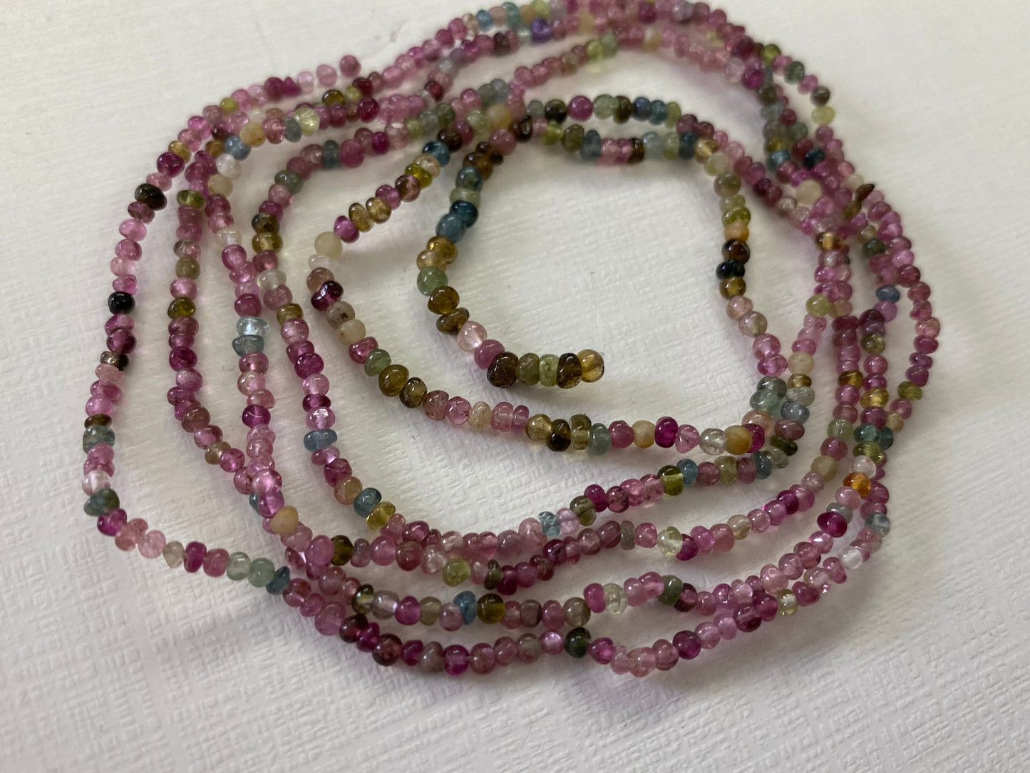 Pink multi Tourmaline beads Natural tourmaline beads small size 2mm-3mm Weight 44 carats Length 34 inches  Wholesale lot