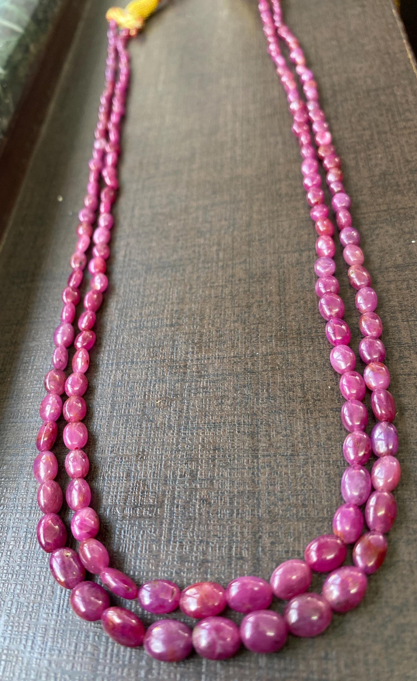 Stunning Rare Natural Ruby necklace smooth polished ruby oval nuggets weight 145.45 carats size 4x3.1mm-8x5.5mm Lth 17.5 & 18.5 Inches ruby