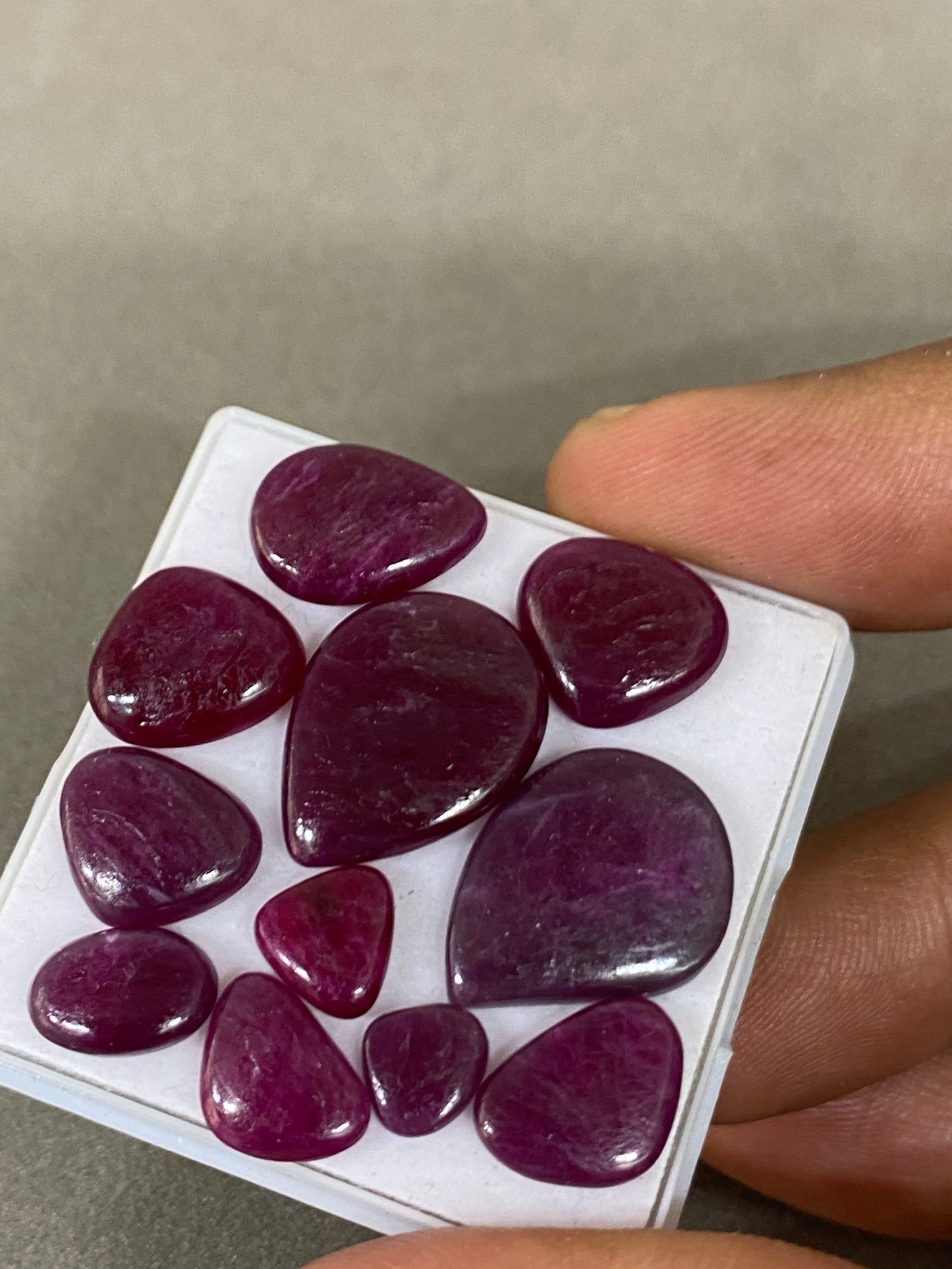 Natural ruby unheated untreated flat ruby old mines good quality pcs 11 wt  48 carats size 7.5x7mm-18x14mm unheated untreated ruby cabochon