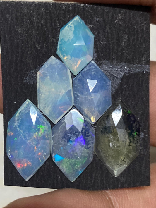 Fascinating Ethiopian mines opal rosecut hexagon Welo opal rosecut wt 5 cts pcs 8 size  rosecut opal beautiful fire natural opal rosecut