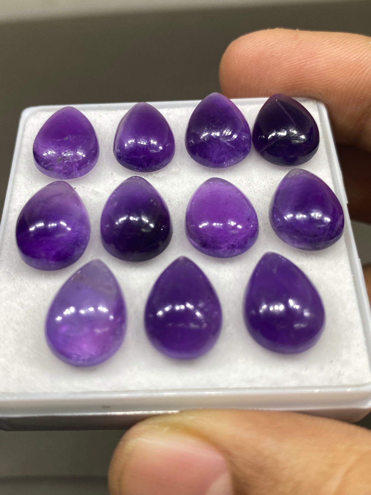 Amethyst pear cabochon natural amethyst pcs 11 wt 53 carats size 14x10mm designer amethyst cabochon pear