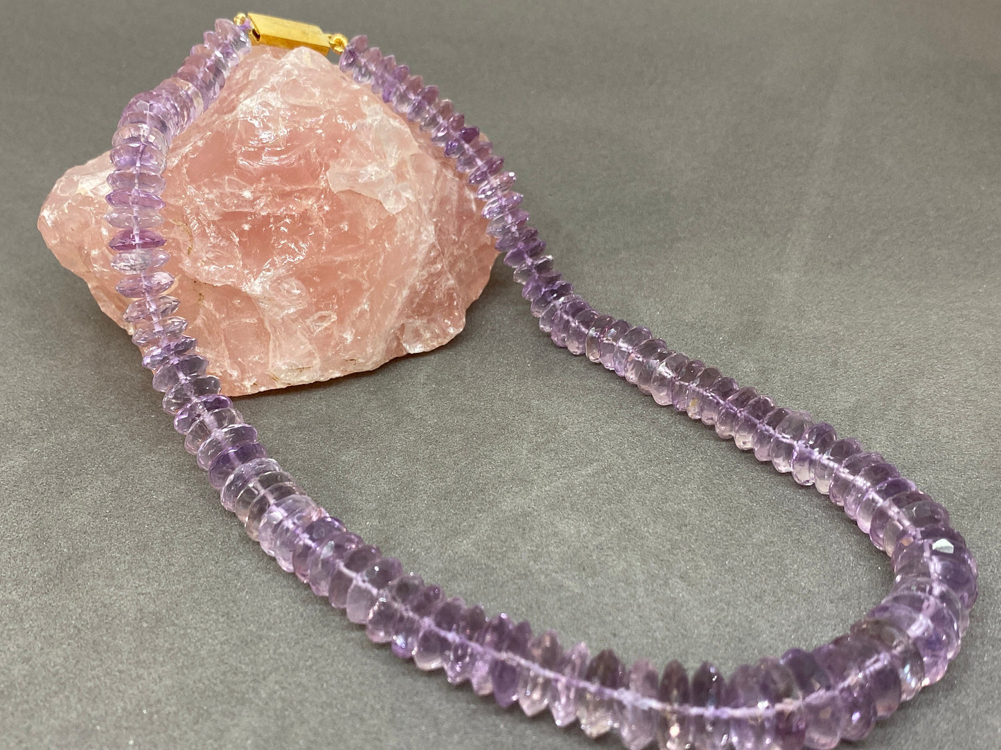 Mesmerising rare amethyst German faceted bead necklace disc shape size 8mm-13mm 16 inches 212 carats moonstone disc saucer beads necklace