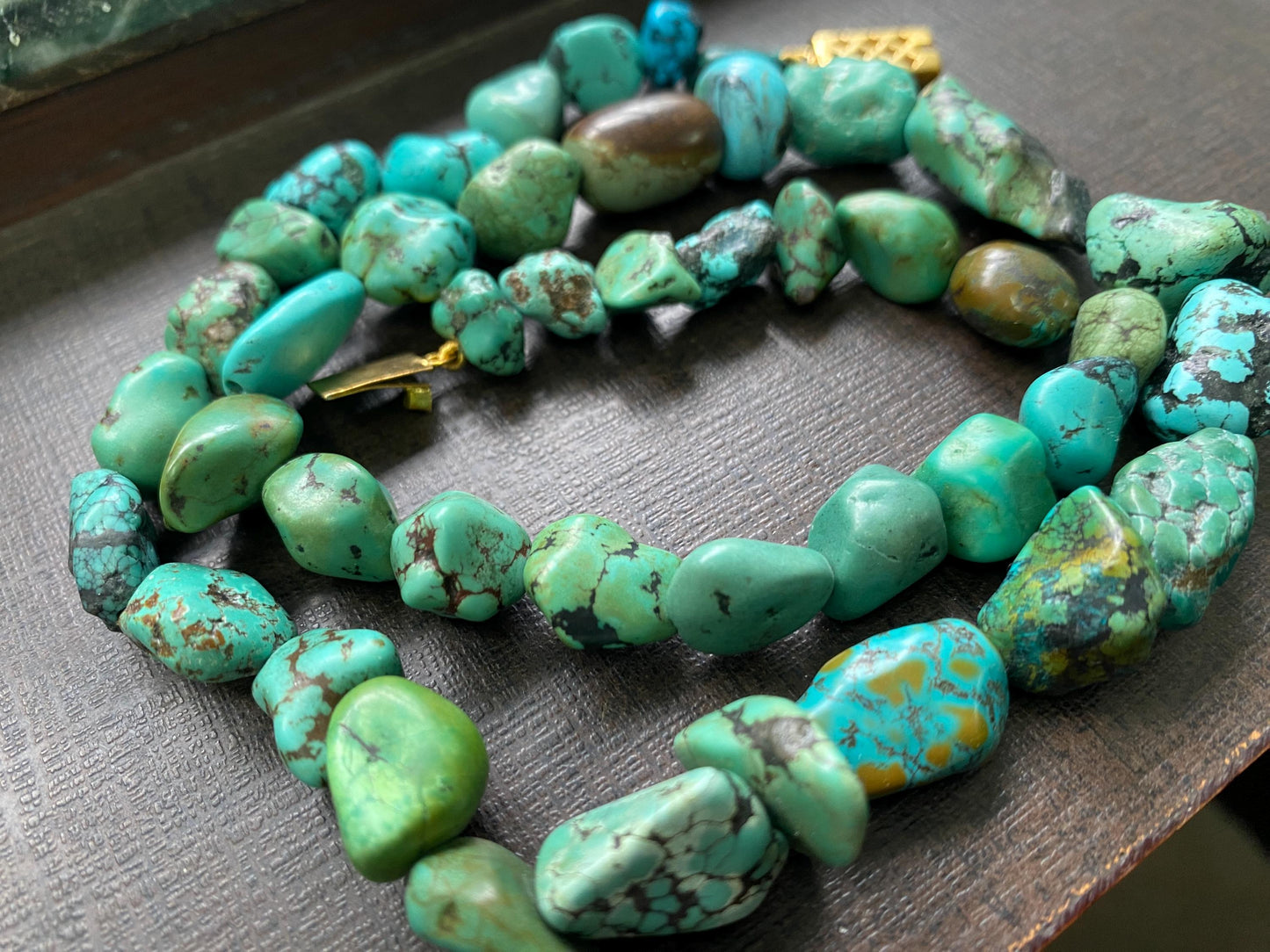 Rare turquoise necklace size wt  365 carats size 10x9mm-24x17mm length 21 inches turquoise tumbles beads necklace