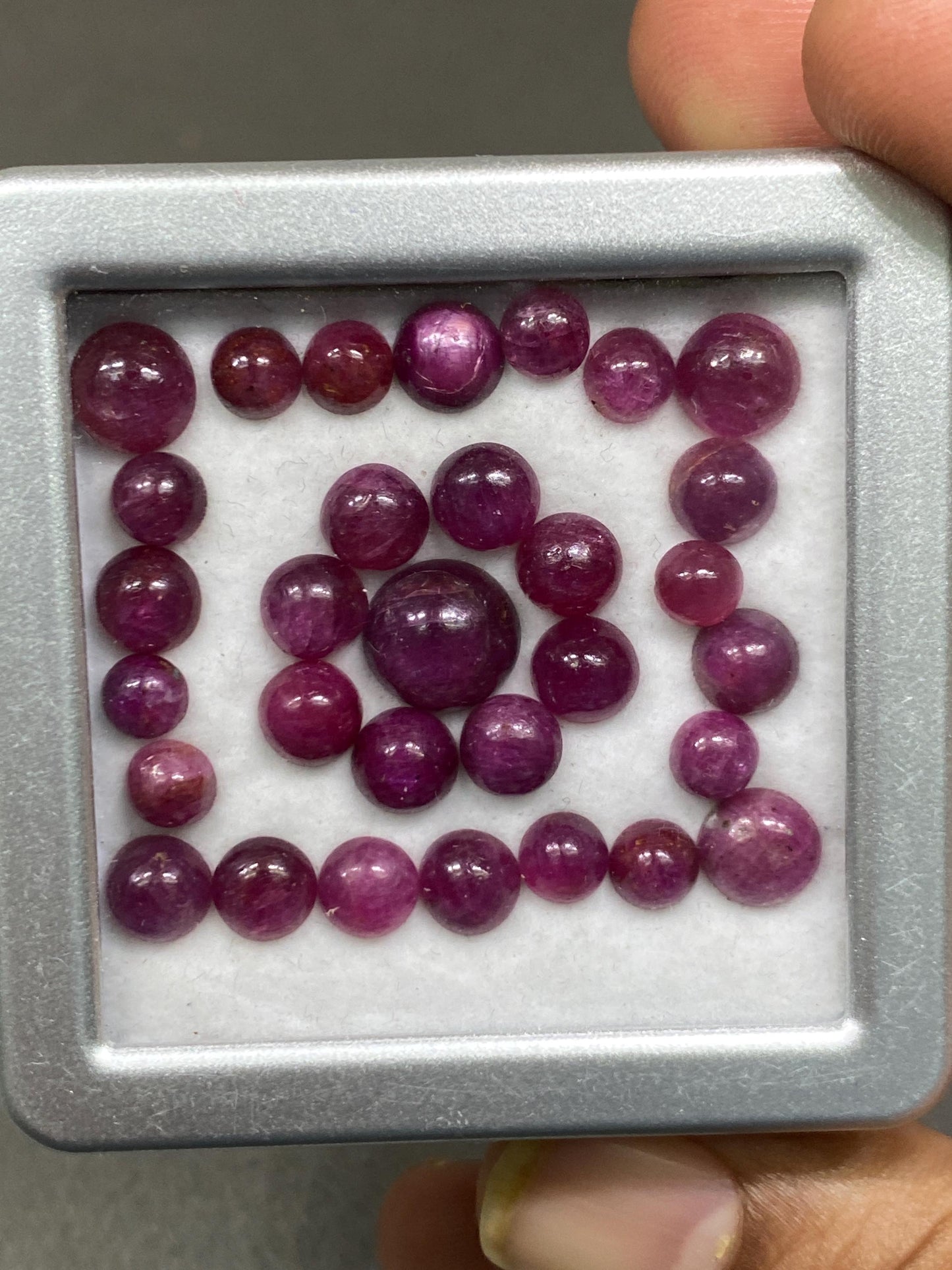 Ruby rounds cabochons size Weight carats Pcs superfine quality  AAAAA Natural ruby cabochons pcs 31 at 38.20 cts 5mm-9mm  unheated untreated