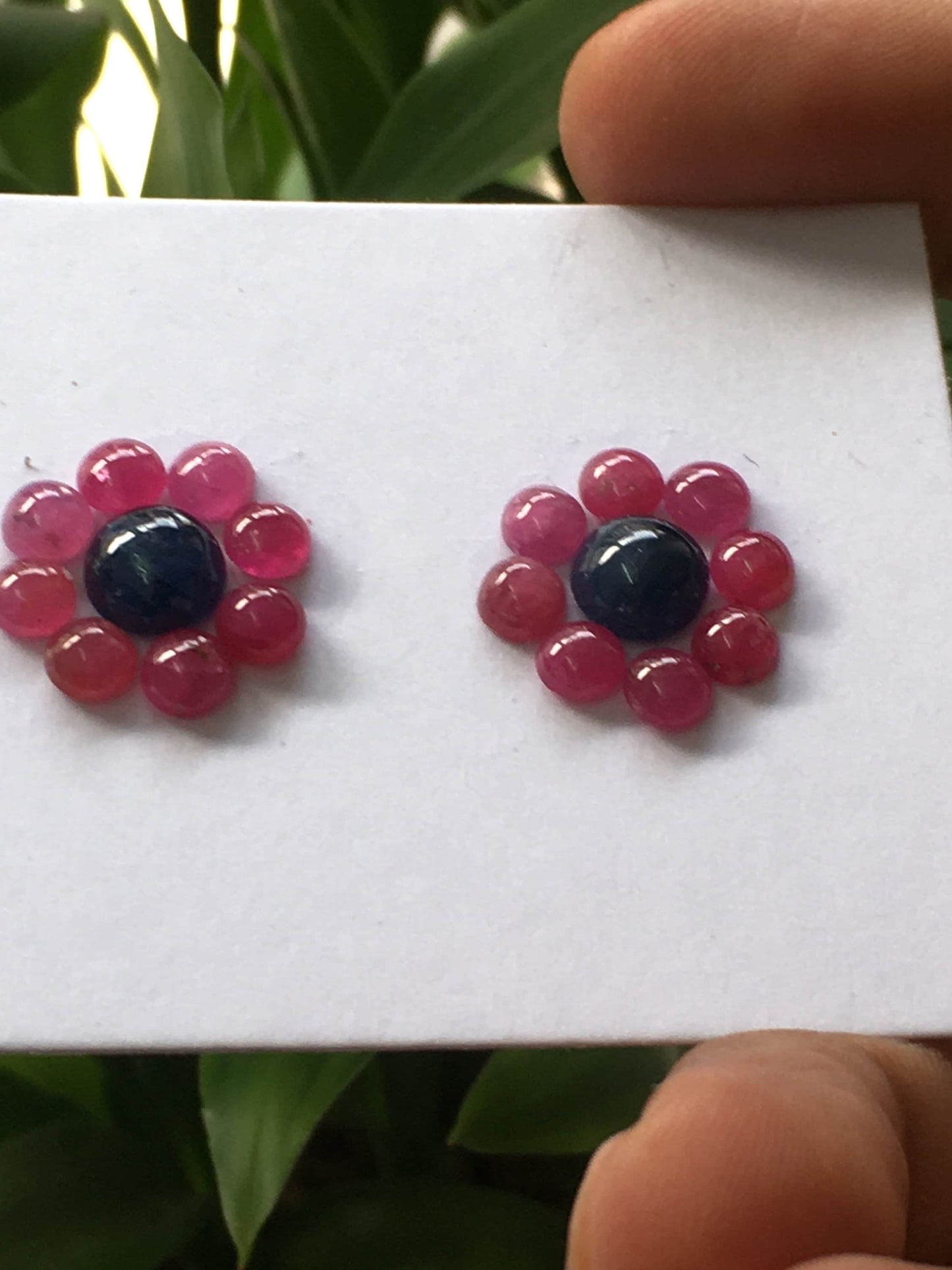 Very rare delightful ruby round cabochon sapphire earrings supply pcs 18 wt 15.80 carats size 5mmt to 7mm unheated untreated ruby cabochons