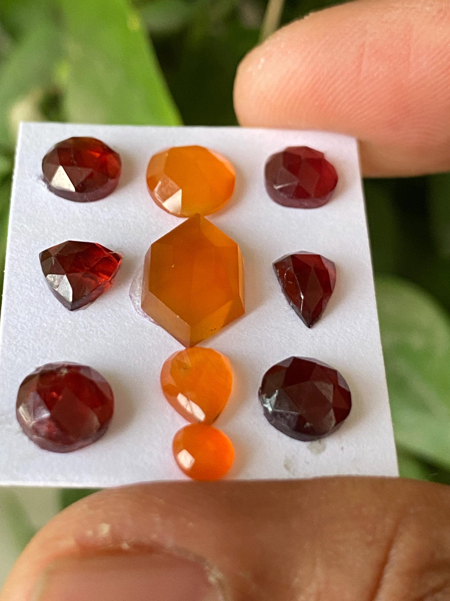 Stunning rare rosecut red garnet carnelian  rosecut pcs 10 wt 14.15 cts mix sizes 4.8mm-13.8x8.5mm mix gemstone rosecut