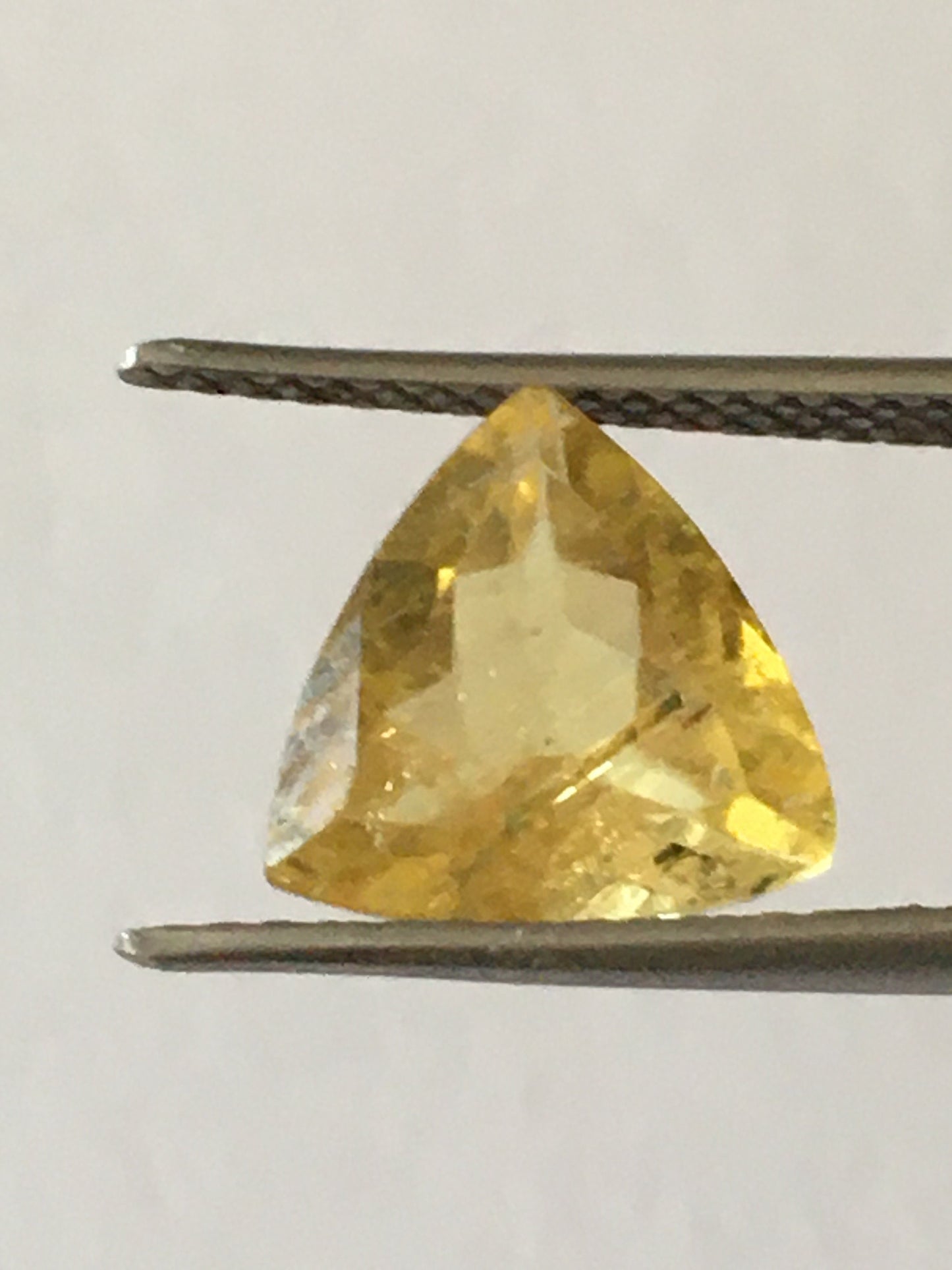 Exquisite rare lemon yellow tourmaline trillion cut wt 2 carats size 9.6mm tourmaline cut for ring pendant