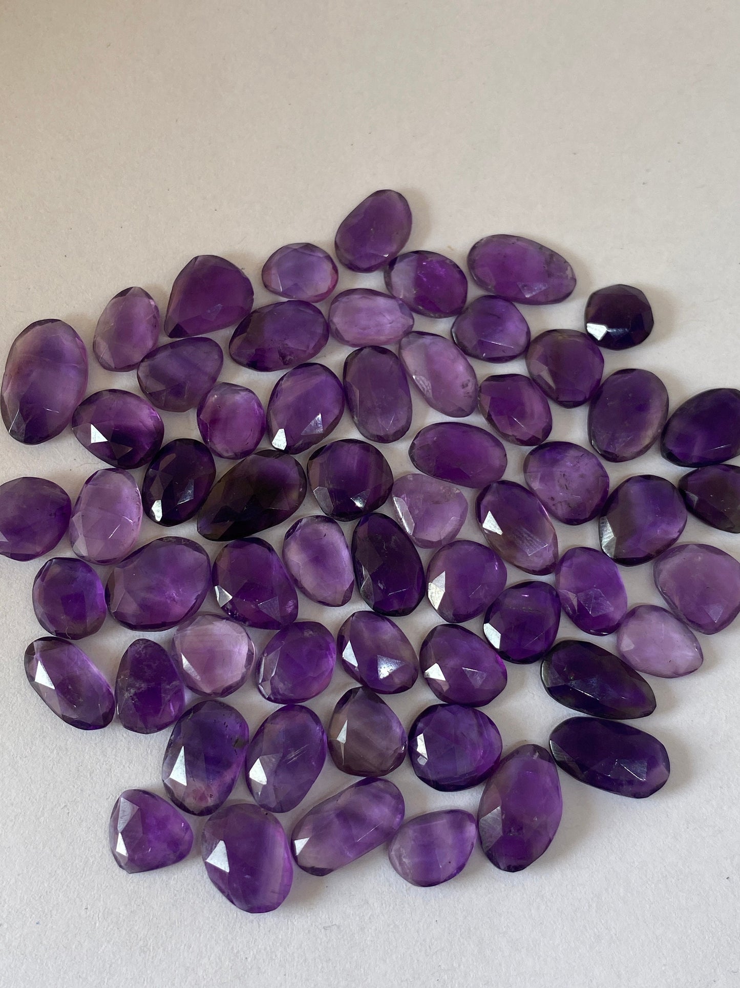 Rare amethyst rosecut fancy shapes size 6mm-9mm rosecut amethyst fancy shape rosecut amethyst unpolished girdle mix sizes