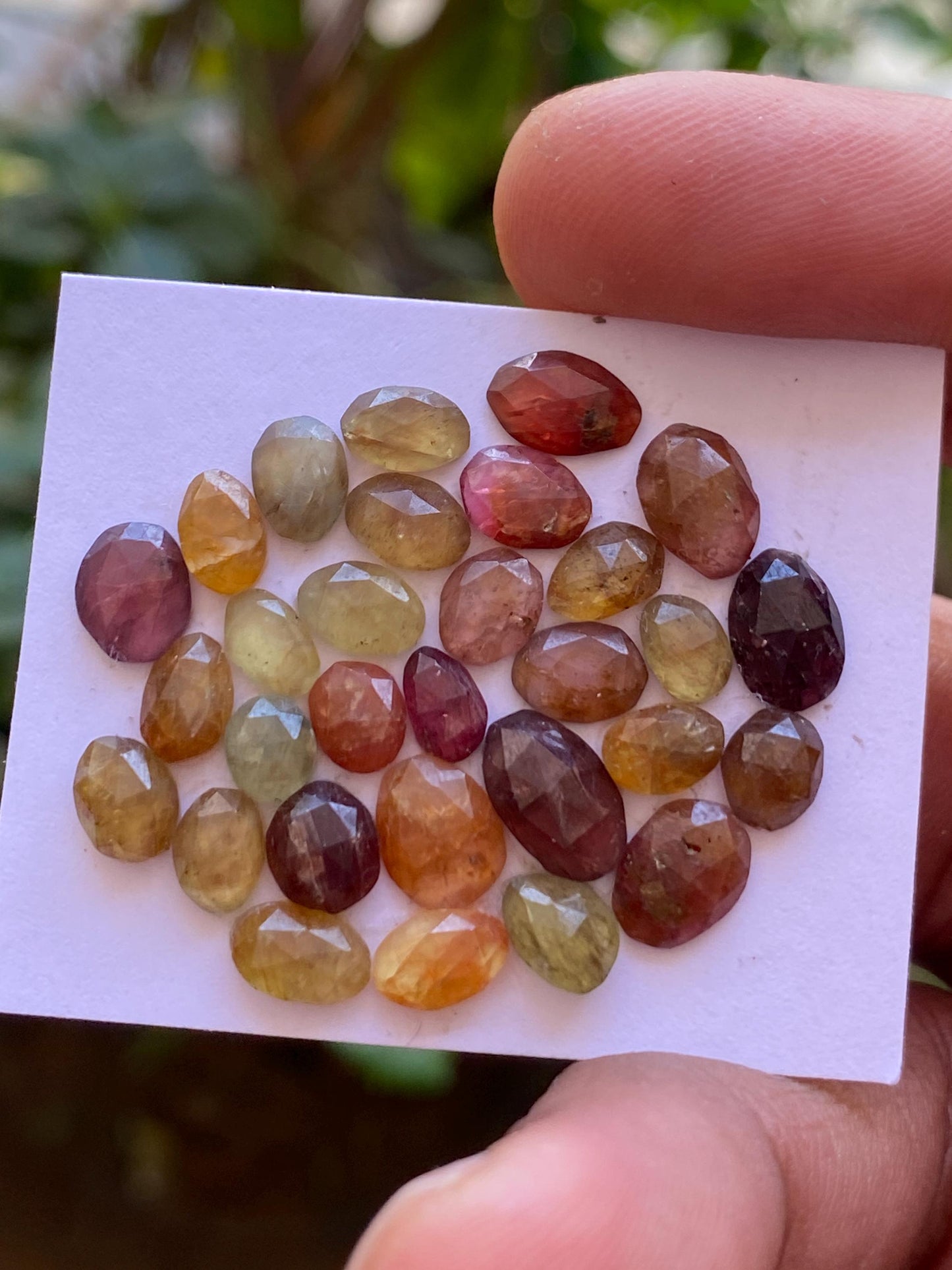 Stunning  rare sunset umba sapphire rosecut multi sapphire lot pcs 30 wt 25 cts small size 5x4.6mm-9.5x6mm rosecut sapphire Umba sapphire