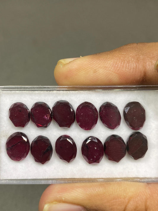 Fabulous Rhodolite garnet oval mirror cuts aaa quality wt cts pcs 12 size pink  garnet stepcut oval  faceted garnet