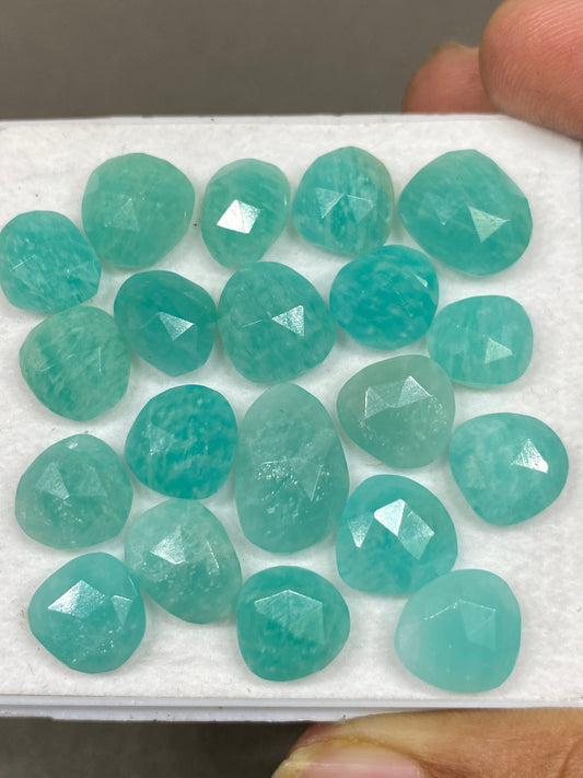 Fancy amazonite rosecut flats good quality weight 72 carats size 9.8x8.8mm-16x11.5mm pcs 20 rosecut amazonite fancy shape