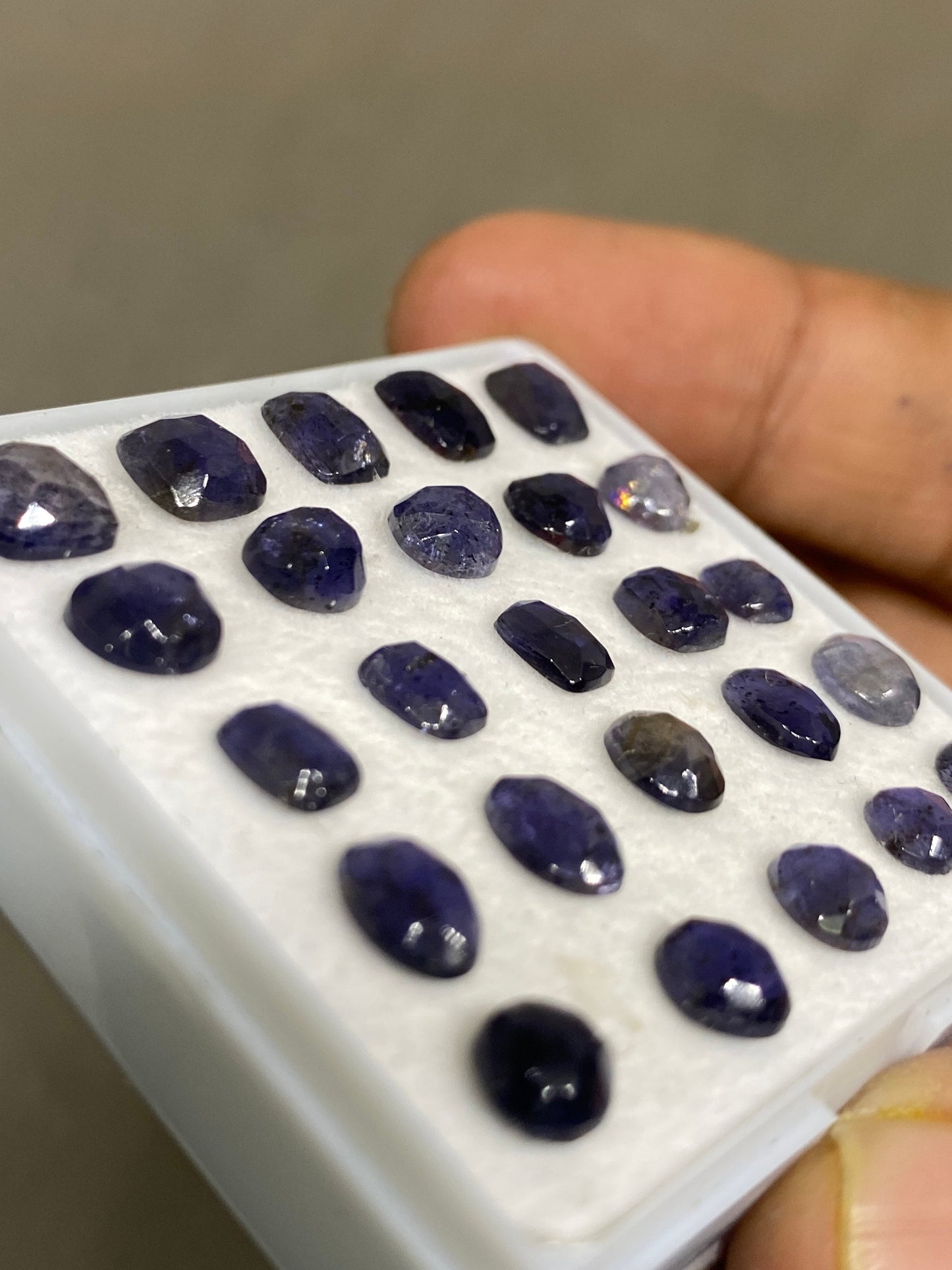 Alluring Rare iolite rosecut freeform wholesale lot weight 18 carats size 5mm-7.4x5.4mm pcs 25 intense deep color iolite rosecut