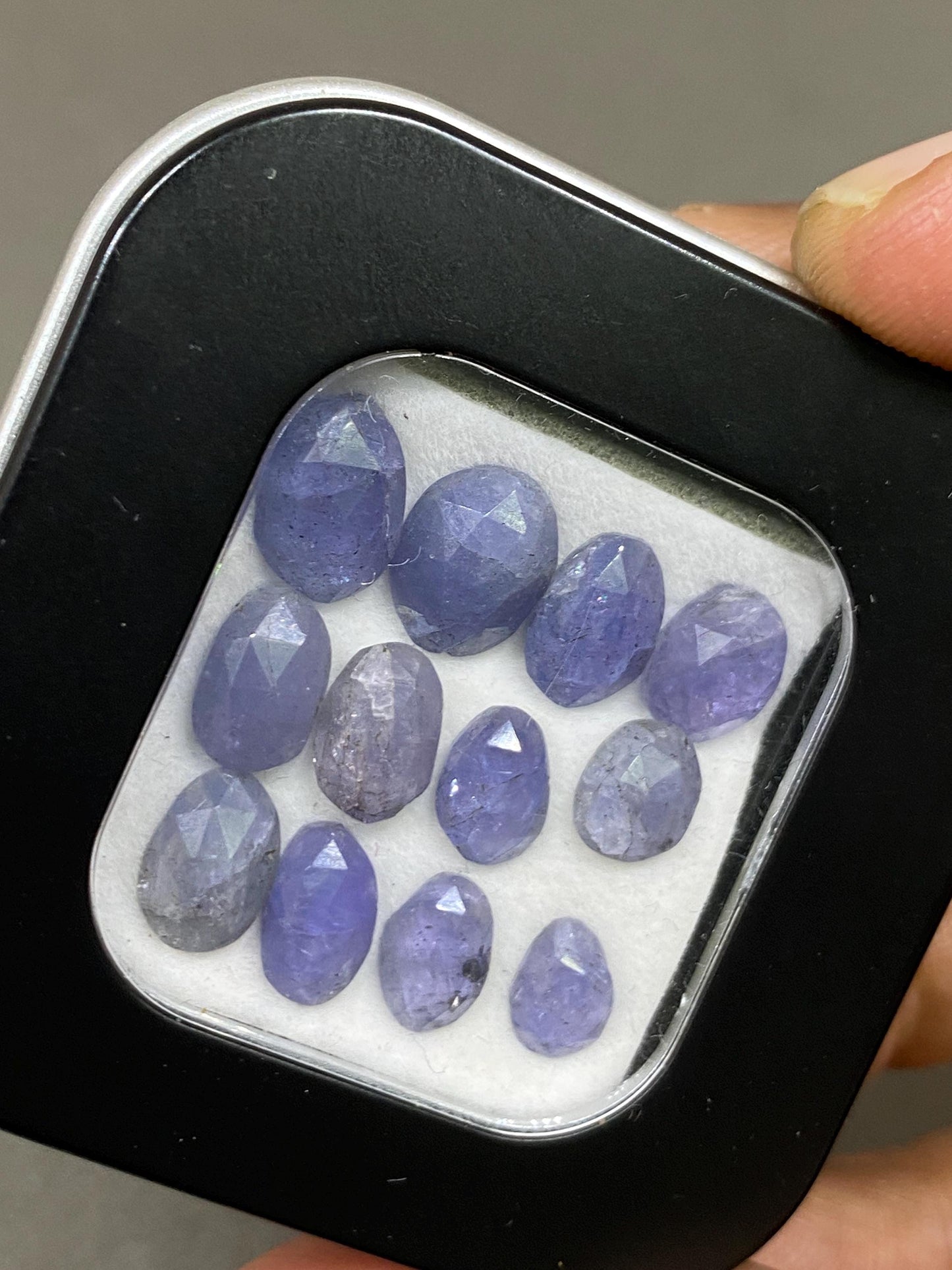 Fascinating Rare tanzanite rosecut flats oval tanzanite earring supply wt cts size  pcs 12 rosecut tanzanites flatback gems