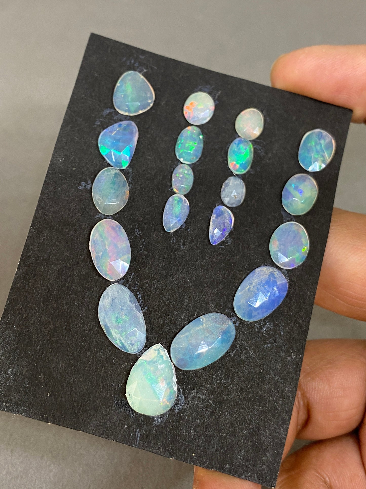 Dazzling Ethiopian opal rosecut Welo opal rosecut necklace supply wt 17 cts pcs 9 size 7x4mm-14x9mm rosecut fire natural opal rosecut