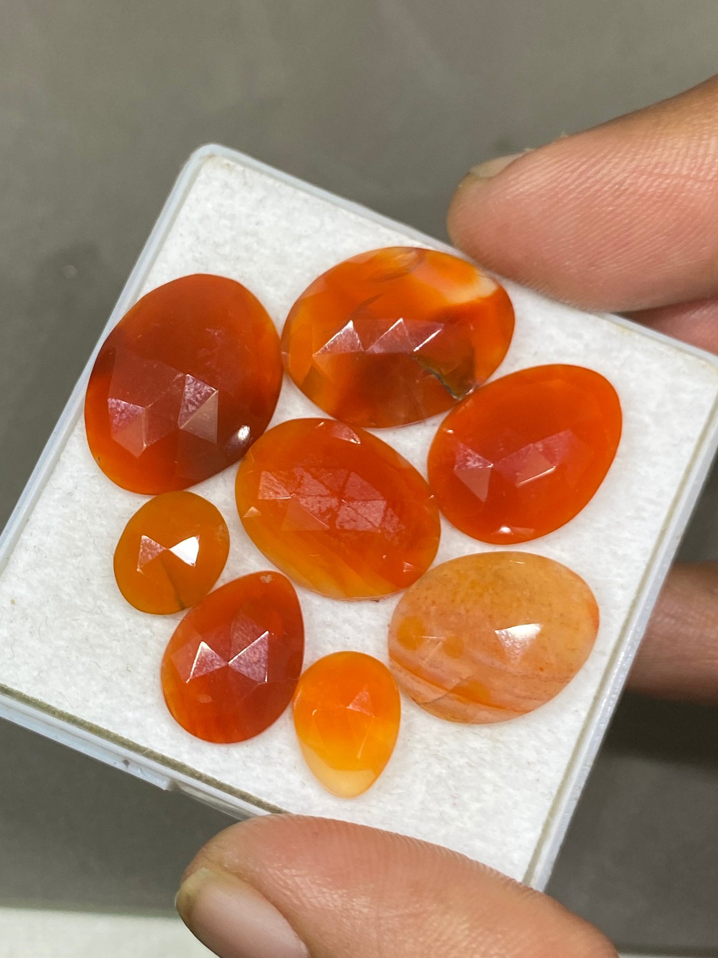 Beautiful  Carnelian rosecut ovals big size pcs 8 wt 45 carats size 11x8-19x15mm aaa quality oval shapes carnelian cabochons