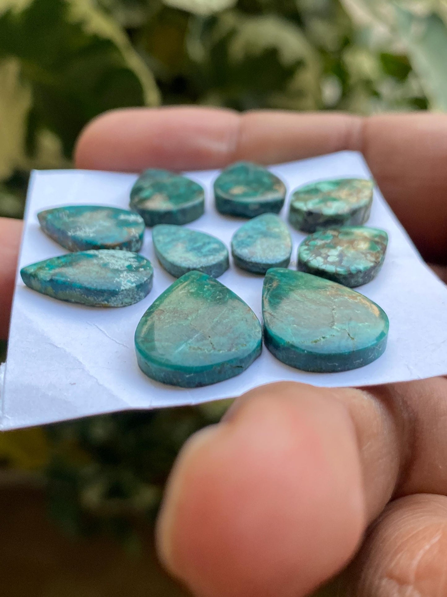 Stunning Turquoise pairs natural hubei mines smooth polished cloud mountain pcs 10 wt 45 carats 15x8-19x14mm turquoise earrings supply