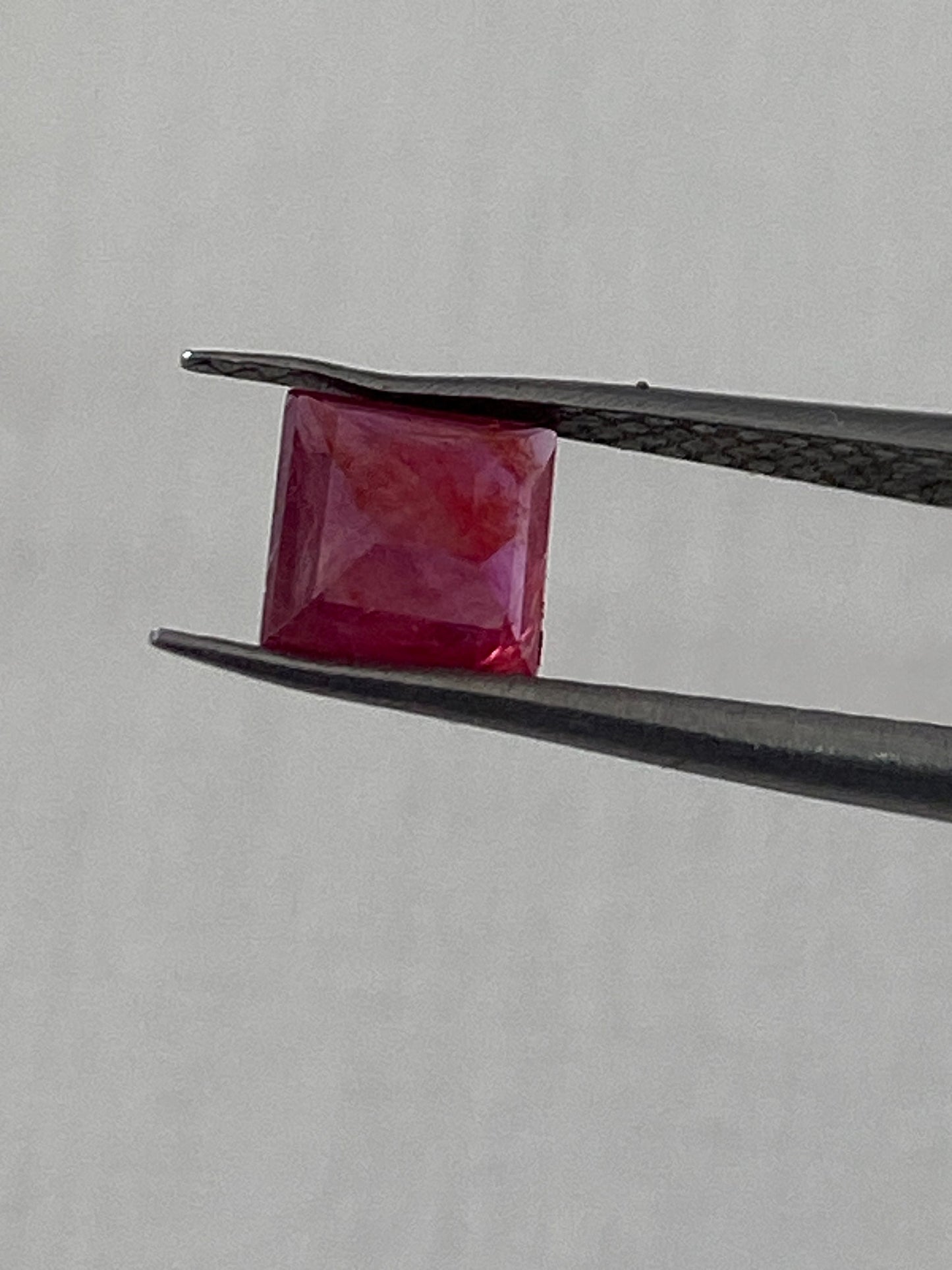 Rare Natural Mozambique ruby princess square cut ring size small pendant size weight  carats Natural ruby oval cut