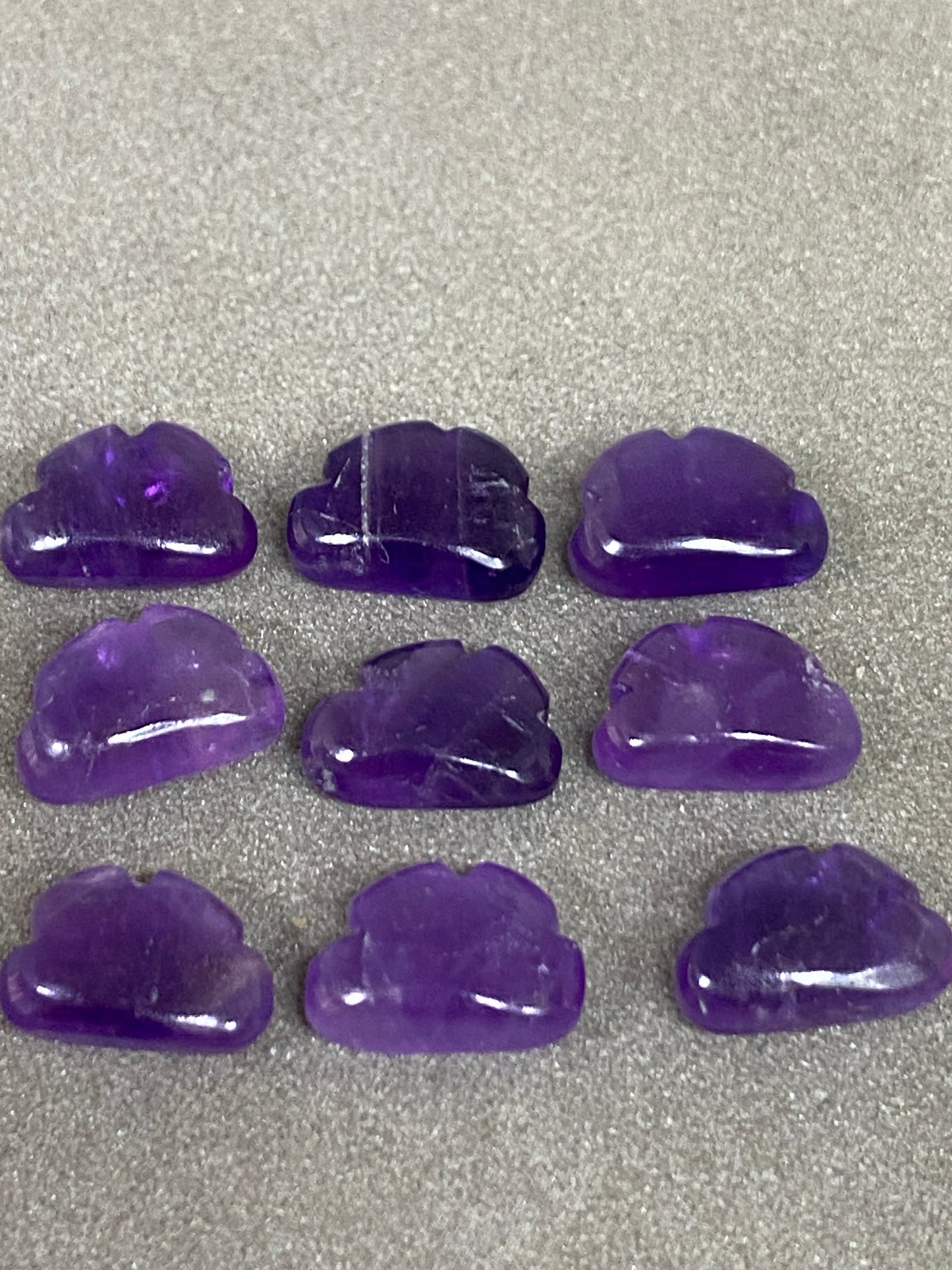 Natural amethyst   cloud smooth hand carved 12x8mm amethyst clouds carving