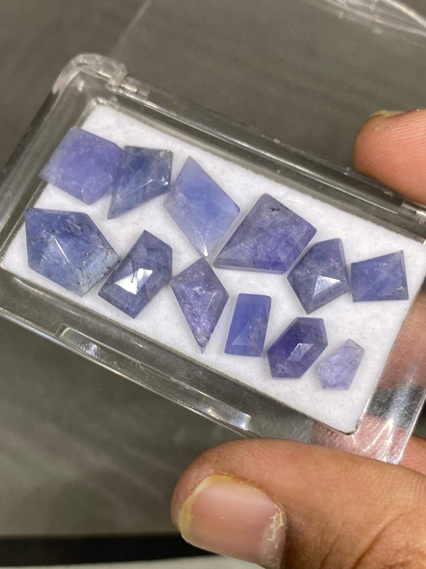 Rare Tanzanite geometric step cuts weight 32 cts pcs 12 size 8x5-15x11mm Tanzanite  stepcut  geometric