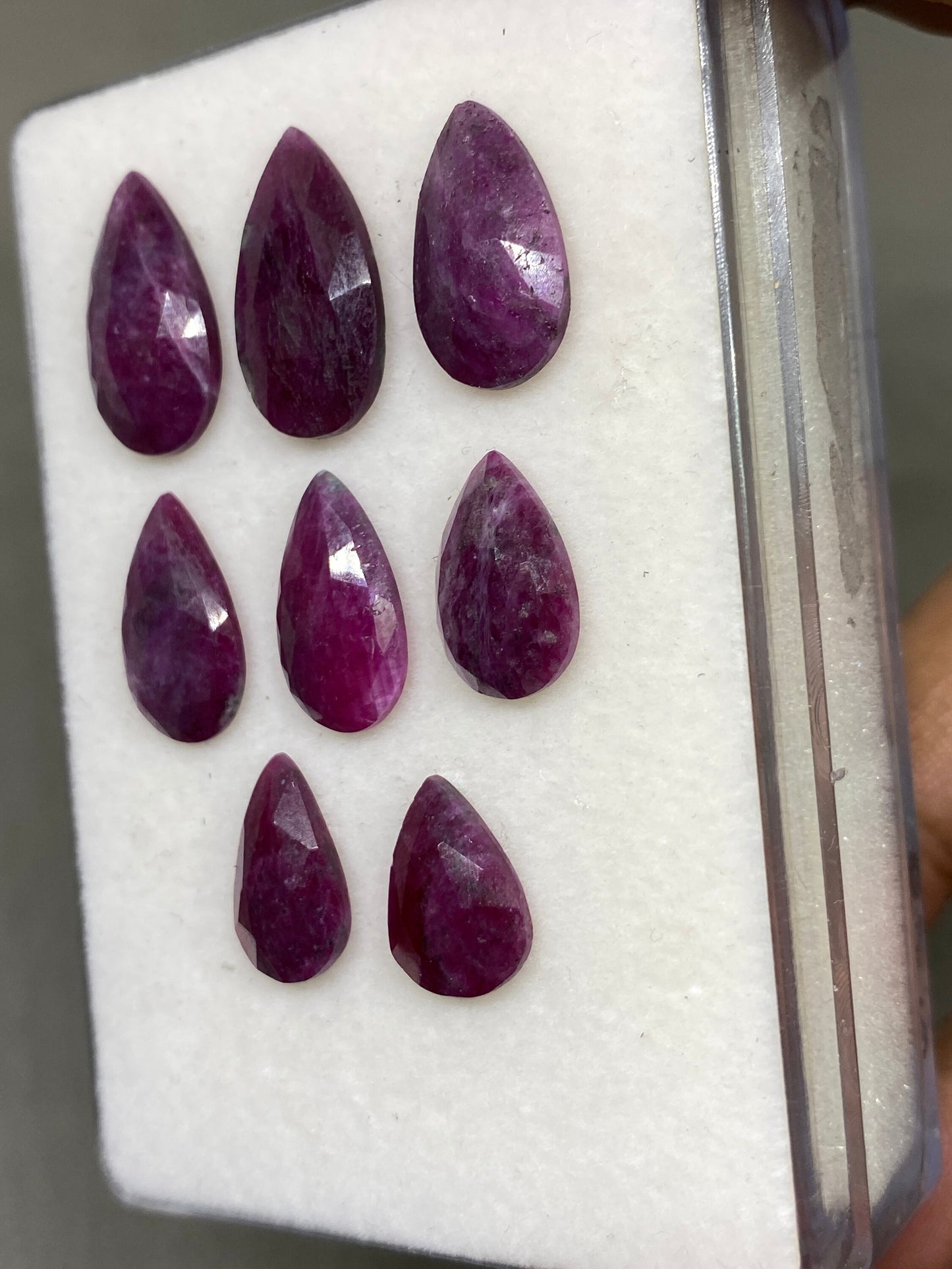 Amazing Rare ruby rosecut pear shape ruby Longido mines ruby wt 45 cts pcs 9 size 11x9mm-20x11mm dark shade ruby rosecut