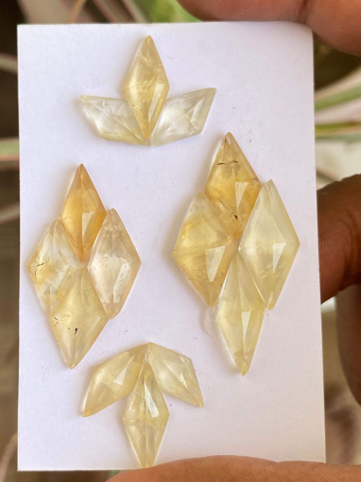 Gorgeous citrine diamond shape step cut weight 44 carats pcs 14 size 15x8-23x9mm citrine hexagon shape stepcut