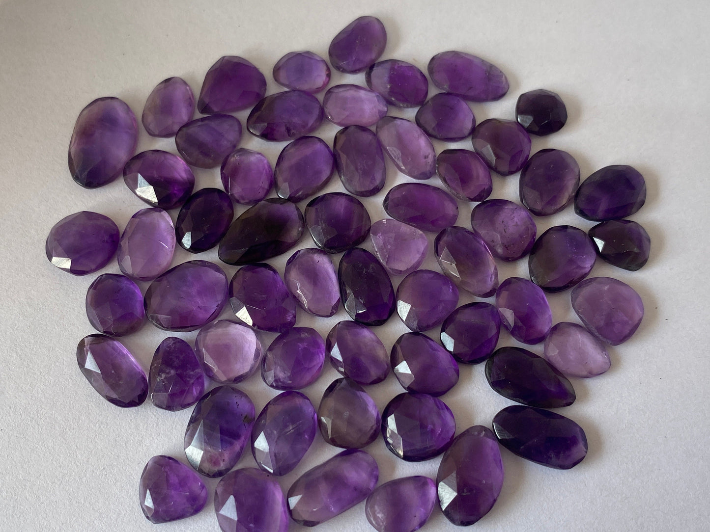 Rare amethyst rosecut fancy shapes size 6mm-9mm rosecut amethyst fancy shape rosecut amethyst unpolished girdle mix sizes