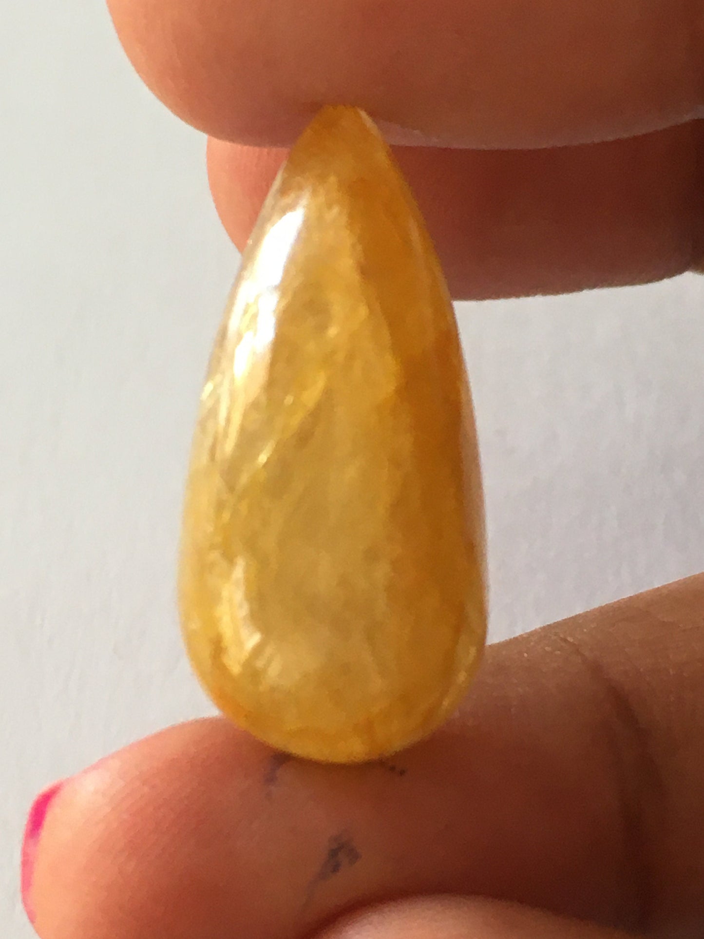 Very rare huge size Yellow sapphire pear shape cabochon weight 36.95 carats natural unheated untreated sapphire pendant size 30x14mm