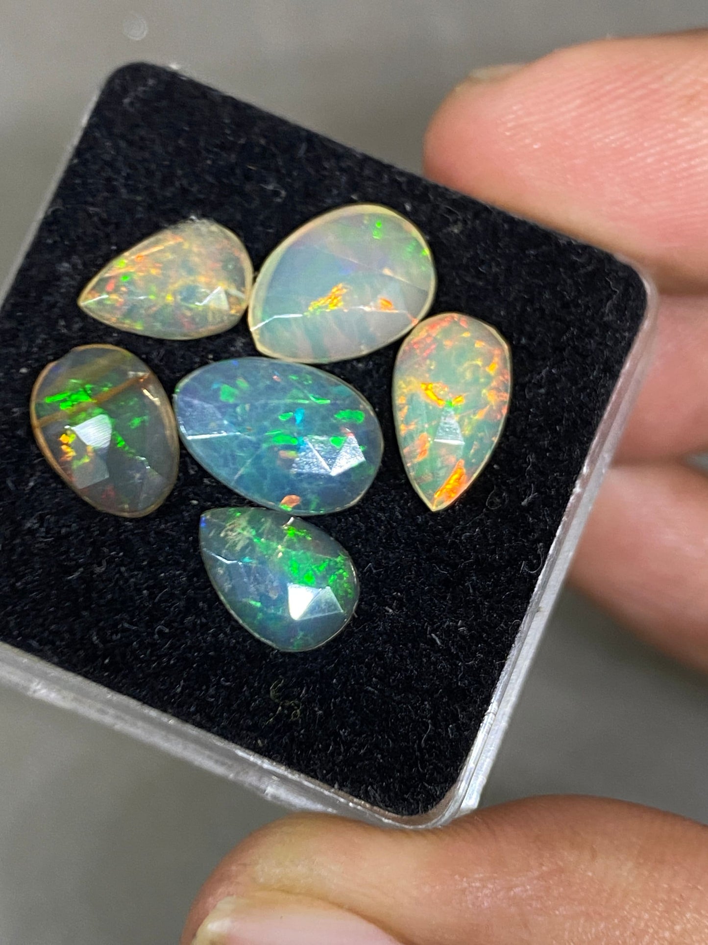 Fascinating Ethiopian opal rosecut blue fire Welo opal rosecut wt 4.60 cts pcs 6 size 9.5x6mm-11x8mm rosecut opal fire natural opal rosecut