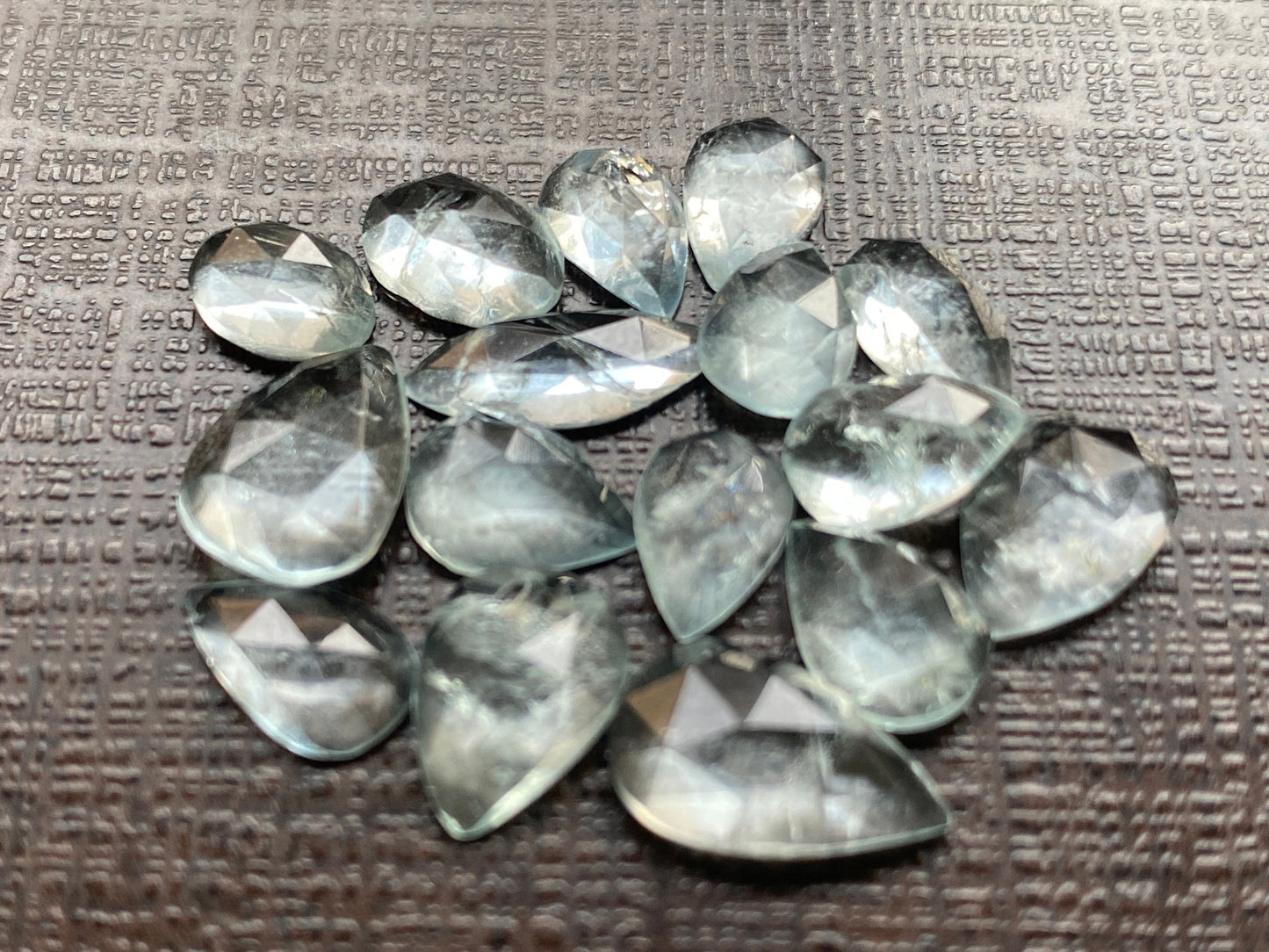 Aquamarine rosecut pear amazing quality wt 12.15 carats size 9x6.2mm-12.5x8.5mm pcs 16 rosecut aquamarine wholesale lot