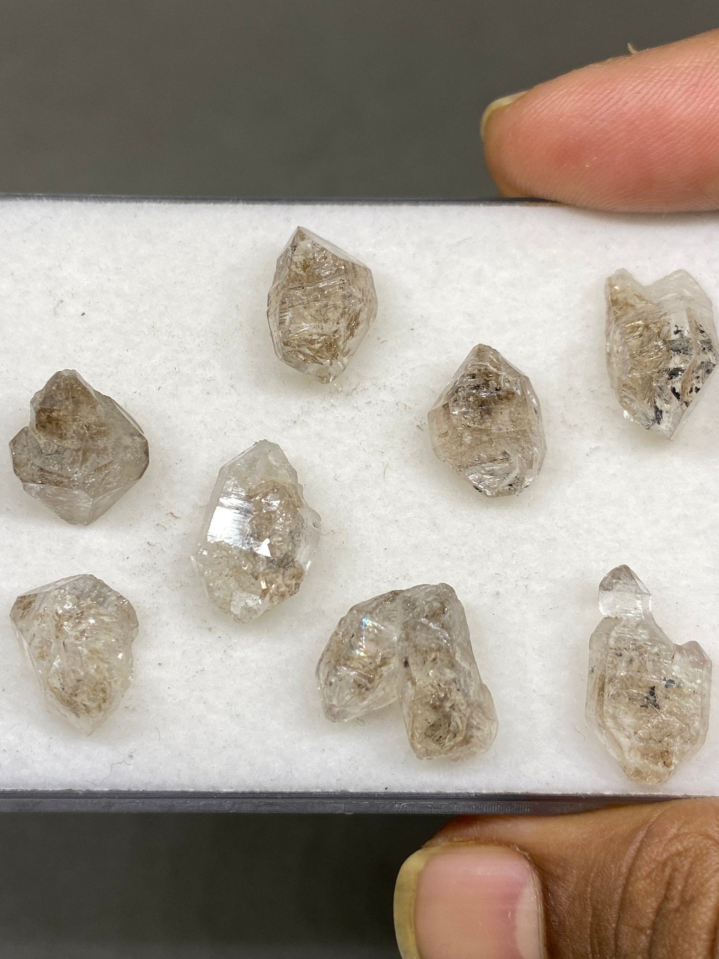 Stunning very very rare herkimer diamond raw stone amazing quality pcs 7 wt 58 carats L size 13x10mm-18x10mm  herkimer diamond wire wrap