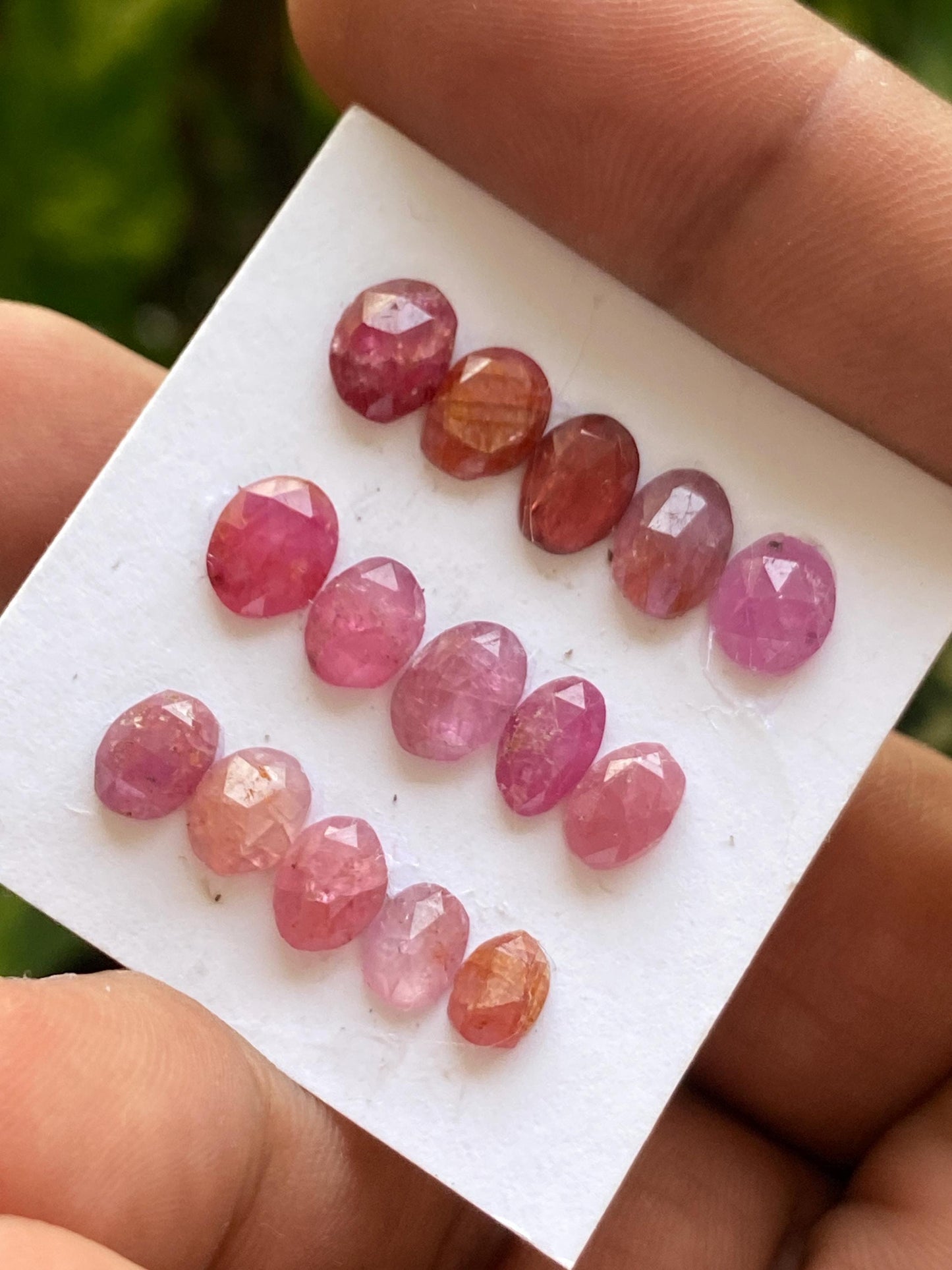 Rare natural mozambique ruby rosecut lot  mix shapes pcs 15 wt 15.5 cts size 6x4.5mm-8x6mm  unheated untreated ruby rosecut