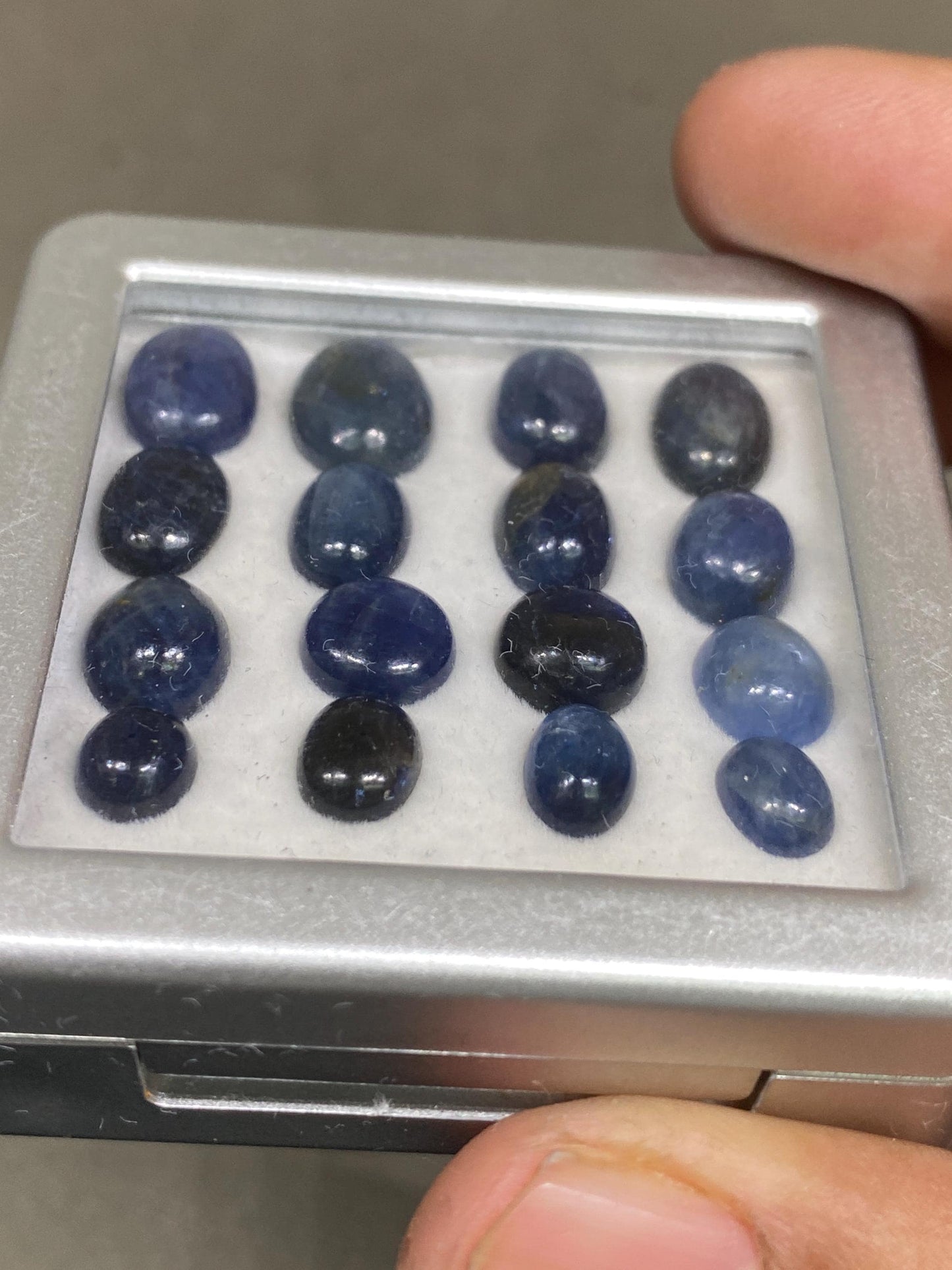 Delightful Burma mines blue sapphire oval cabochon pcs 16 weight 47.90 cts size 7x6-11.8x9.2mm unheated untreated natural sapphire oval