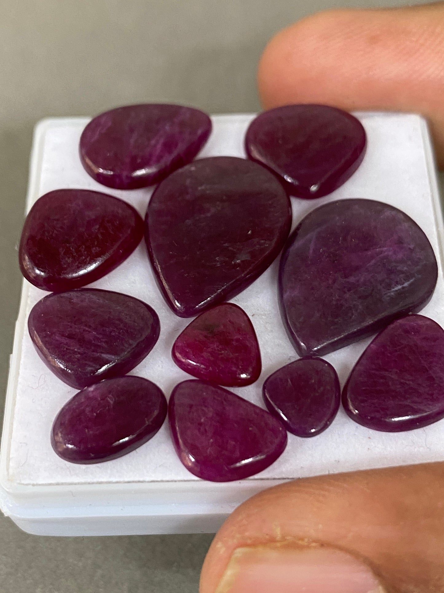 Natural ruby unheated untreated flat ruby old mines good quality pcs 11 wt  48 carats size 7.5x7mm-18x14mm unheated untreated ruby cabochon