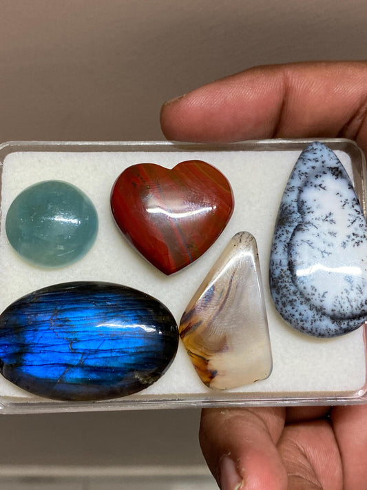 Beautiful rare multi cabochons lot aquamarine Montana agate dendrite opal labradorite red Jasper mix cabochon lot wholesale semi precious