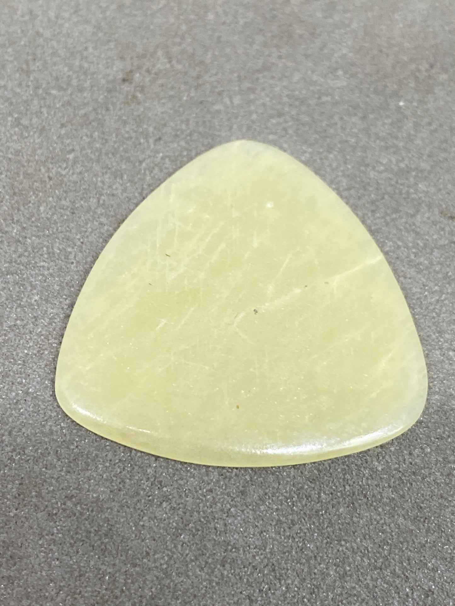 Rare yellow green sapphire thin flat smooth  carats  umba sapphire smooth polished trillion heart cabochon