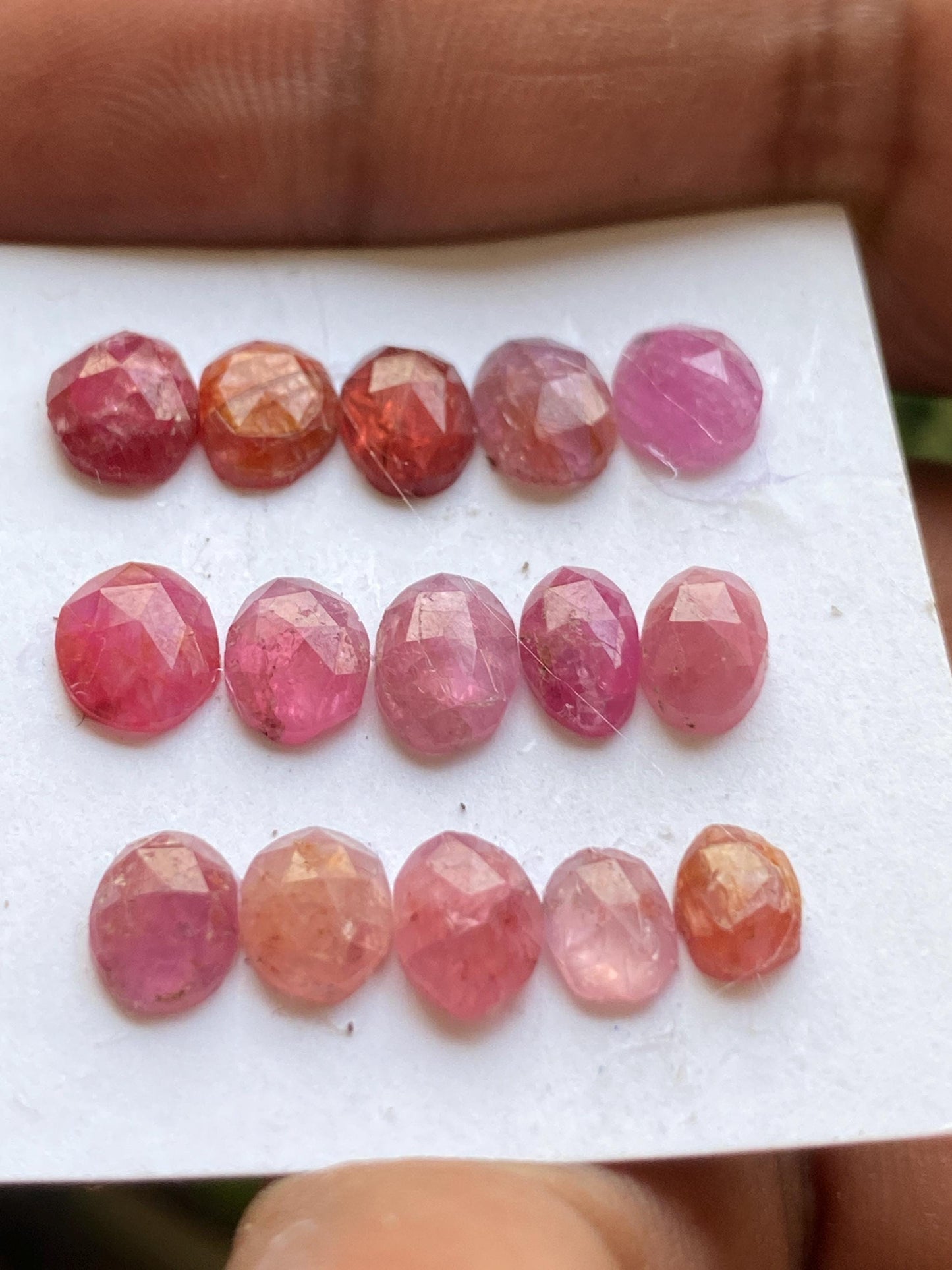 Rare natural mozambique ruby rosecut lot  mix shapes pcs 15 wt 15.5 cts size 6x4.5mm-8x6mm  unheated untreated ruby rosecut