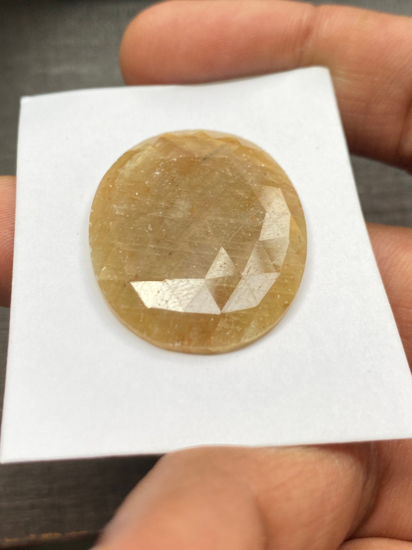 Amazing never seen rare big size oval natural yellow sapphire rosecut wt 41.50 carats size 34x26mm unheated untreated sapphire rosecut