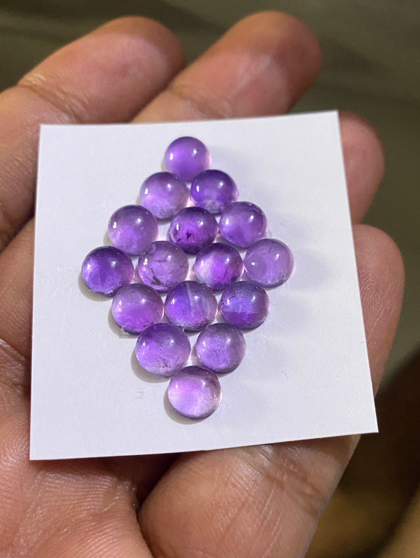 Dazzling rare amethyst round smooth  flatback beautiful fine polish wt 25 cts size 7mm pcs 16 amethyst cabochons