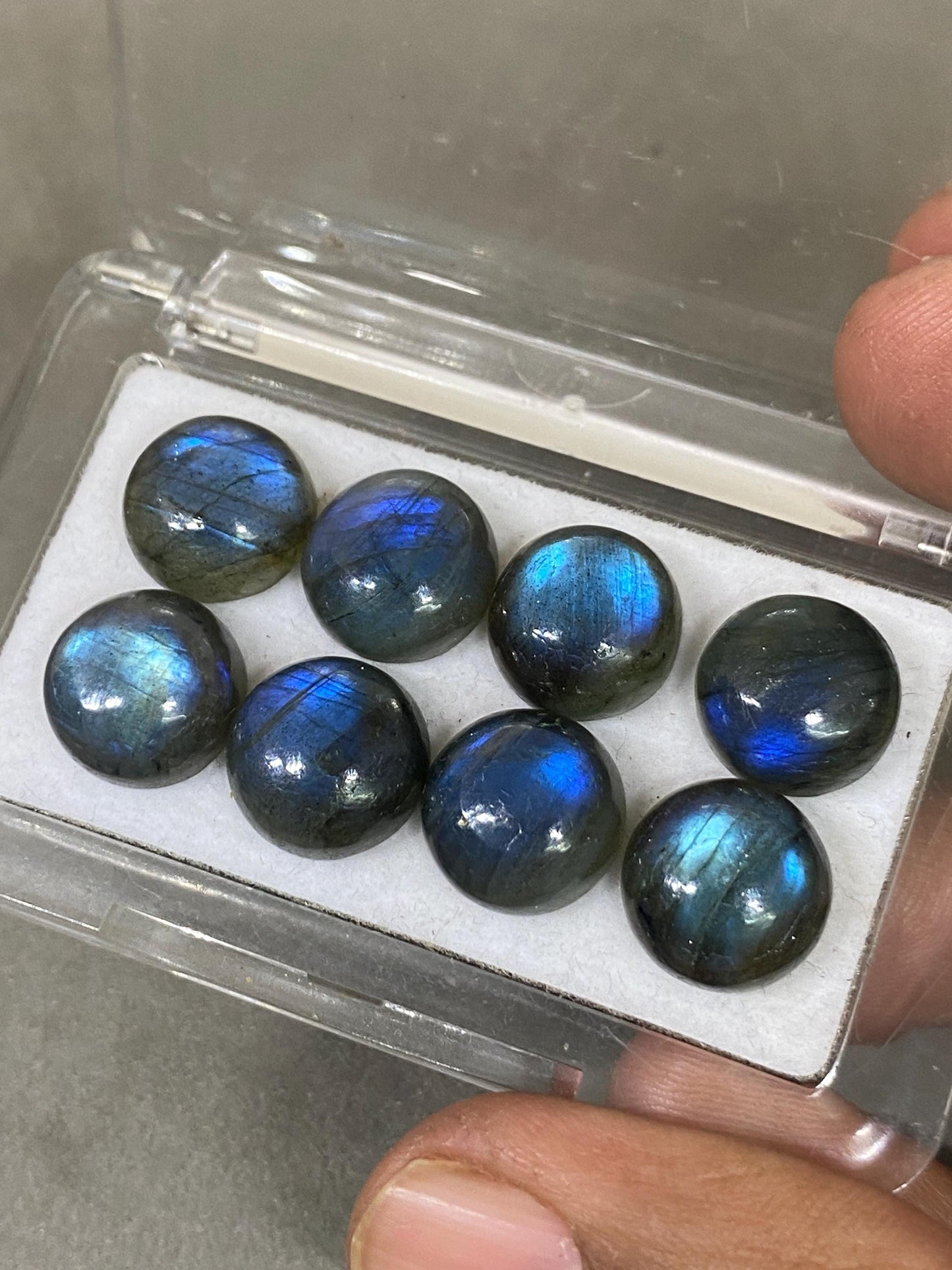 Labradorite blue fire round Cabochons Good Quality  flashy size  12mm wt 53.50 carats pcs 8 labradorite cabochons