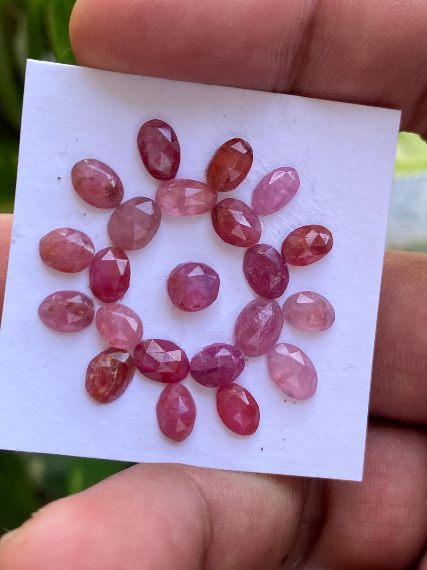 Ravishing Rare mozambique mines ruby oval rose cut wt 20 cts  pcs 22 size 6x5mm-7x5mm ruby oval rosecut flatbacks