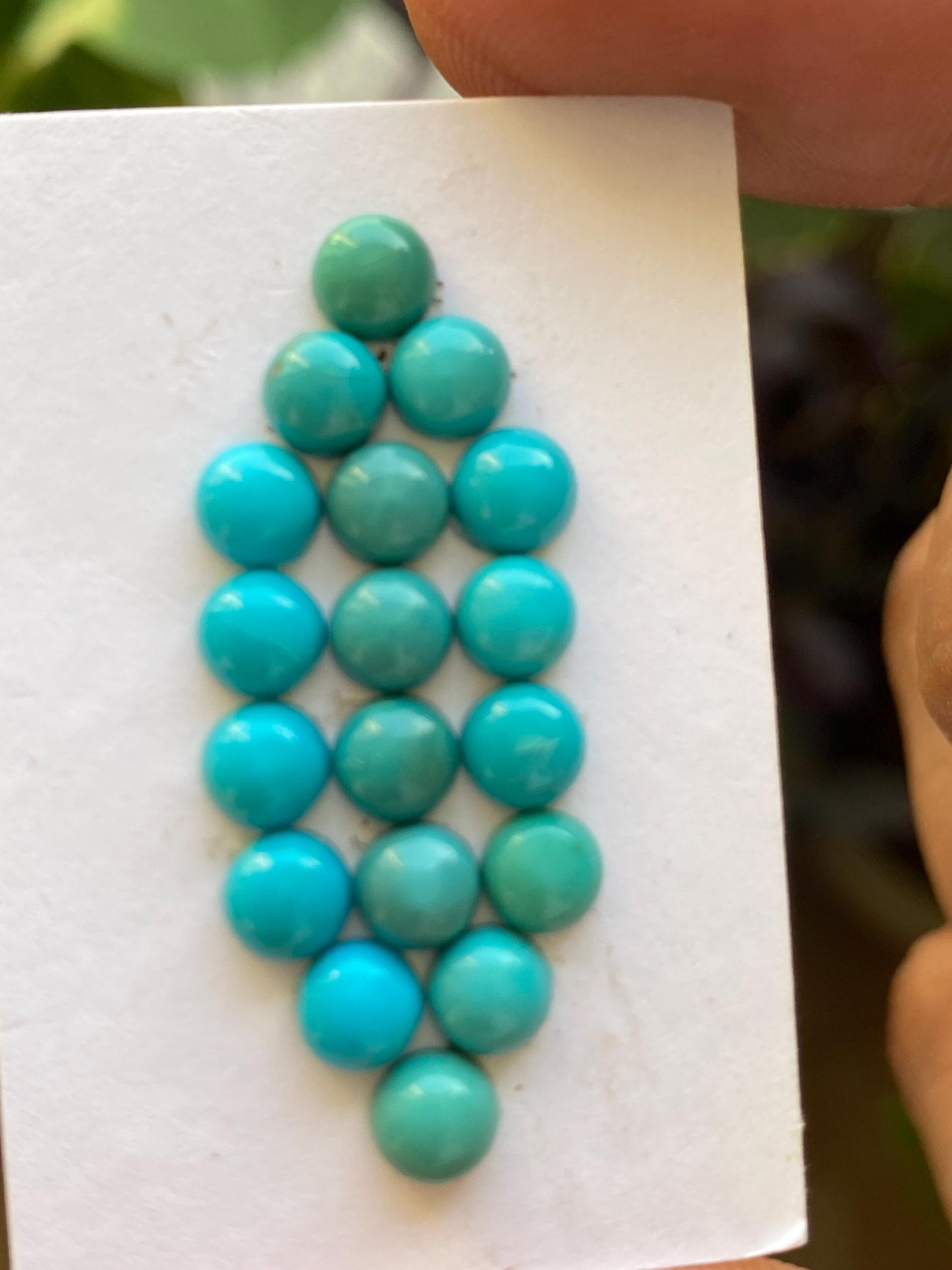 Cute Rare Arizona mines Turquoise round cabochons  natural smooth polished pcs 18 wt 7.85 carats 5 mm turquoise cabochons