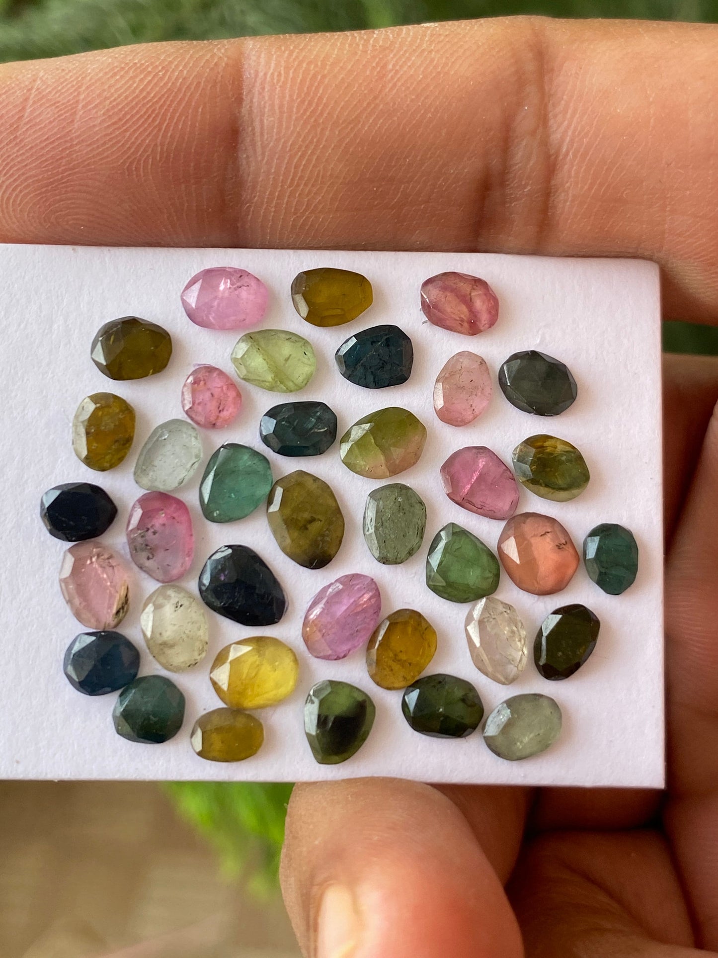 Stunning watermelon tourmaline rosecut  wt 16 carats Pcs 37 size 4mm-7x5mm tourmaline rosecut wholesale lot