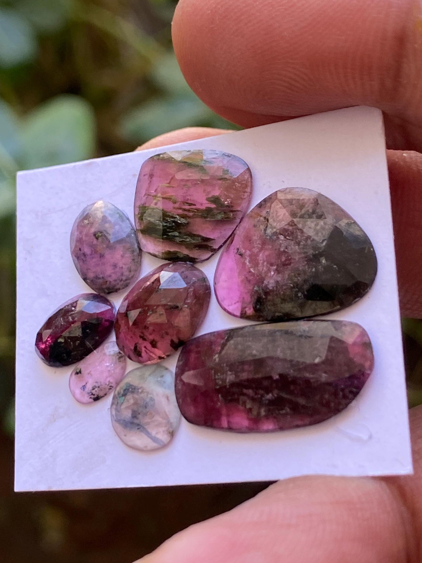 Watermelon Pink multi tourmaline rosecut lot amazing quality weight 17 carats size 7.1x4.6mm-20.3x10mm pcs 8 natural tourmaline rosecut lot