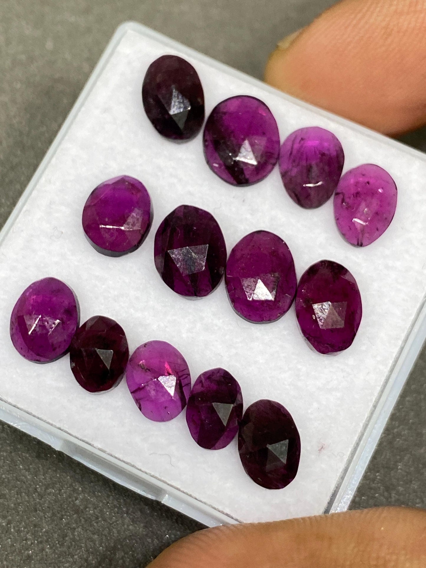 Dazzling purple garnet oval rosecut wholesale lot weight 24 carats size 7x5-9x7mm  pcs 13 purple garnet rosecut