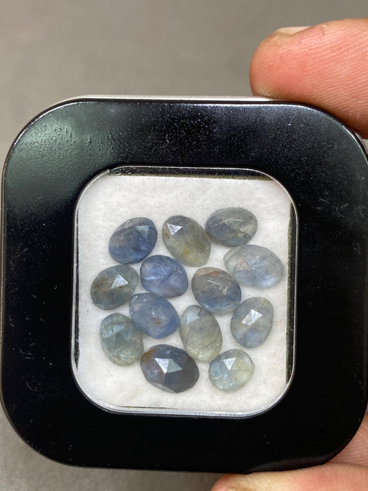 Fascinating blue sapphire rosecut parti sapphire blue green sapphire bi color sapphire size 7x5-8x6mm pcs 13 wt 15 cts rosecut sapphire