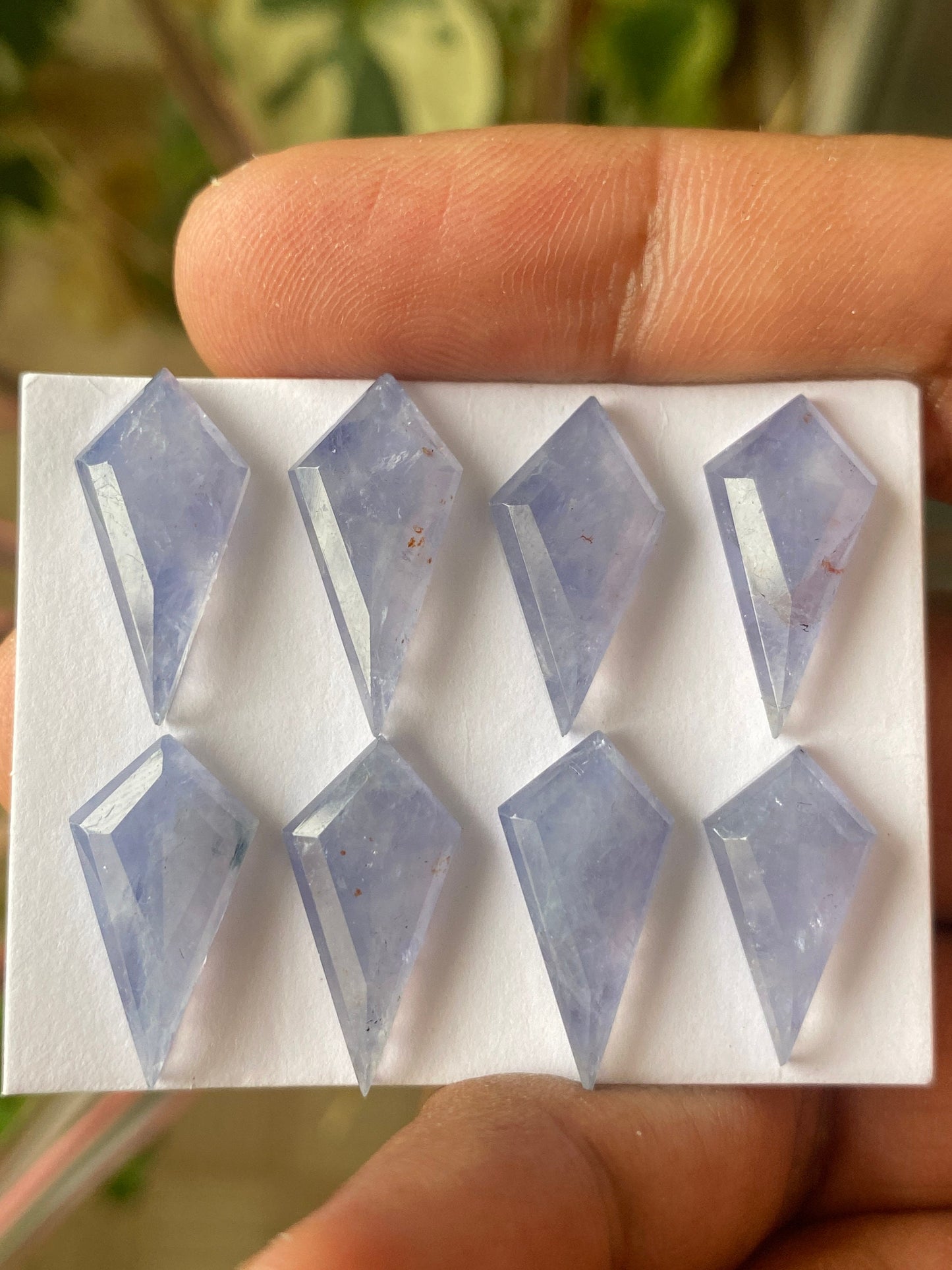 Wow Iolite kite stepcut gems  wt 35 cts Pcs 8 size 18x9.5mm-20.5x9.6mm natural iolite  hexagon stepcut