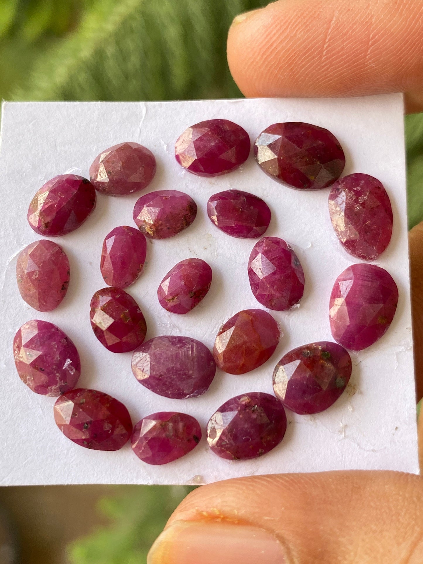 Mesmerising ruby Sapphire red sapphire Rosecut wt 32 carats pcs 20 size  7x5mm-10.7x8mm ruby rosecuts