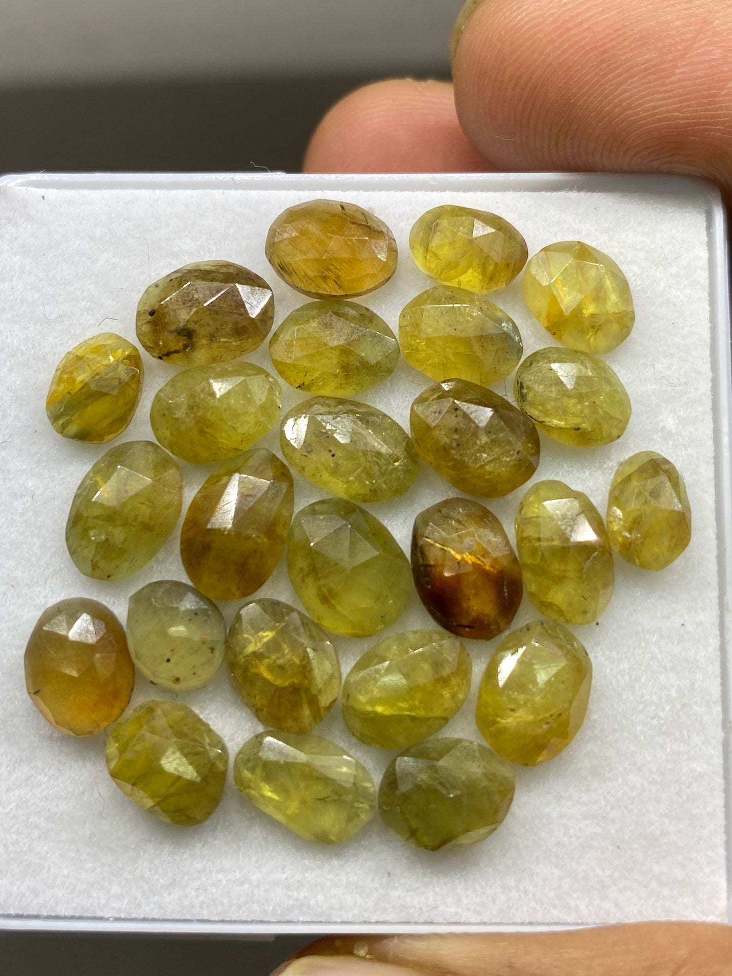 Stunning very rare Kenya mines yellow sapphire Bicolor rosecut wt 40 carats pcs 25 size 7x5-10x6mm sapphire rosecut gems