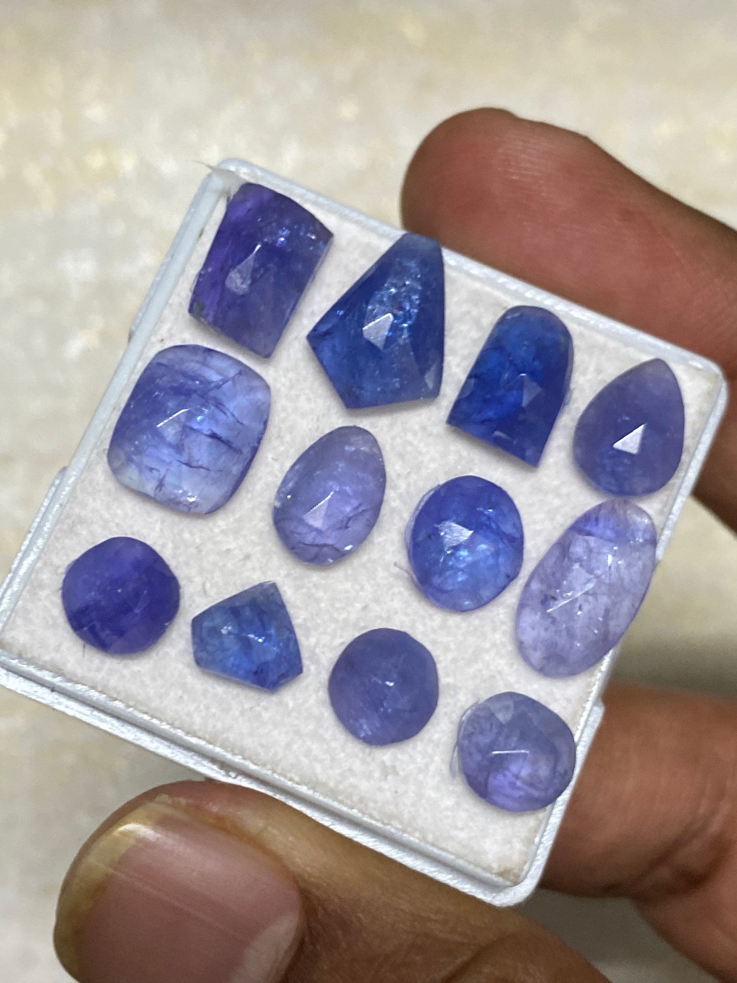 Dazzling Rare set tanzanite rosecut flats weight 33 carats size 5mm-8x12mm pcs 5 rosecut tanzanites flatback gems